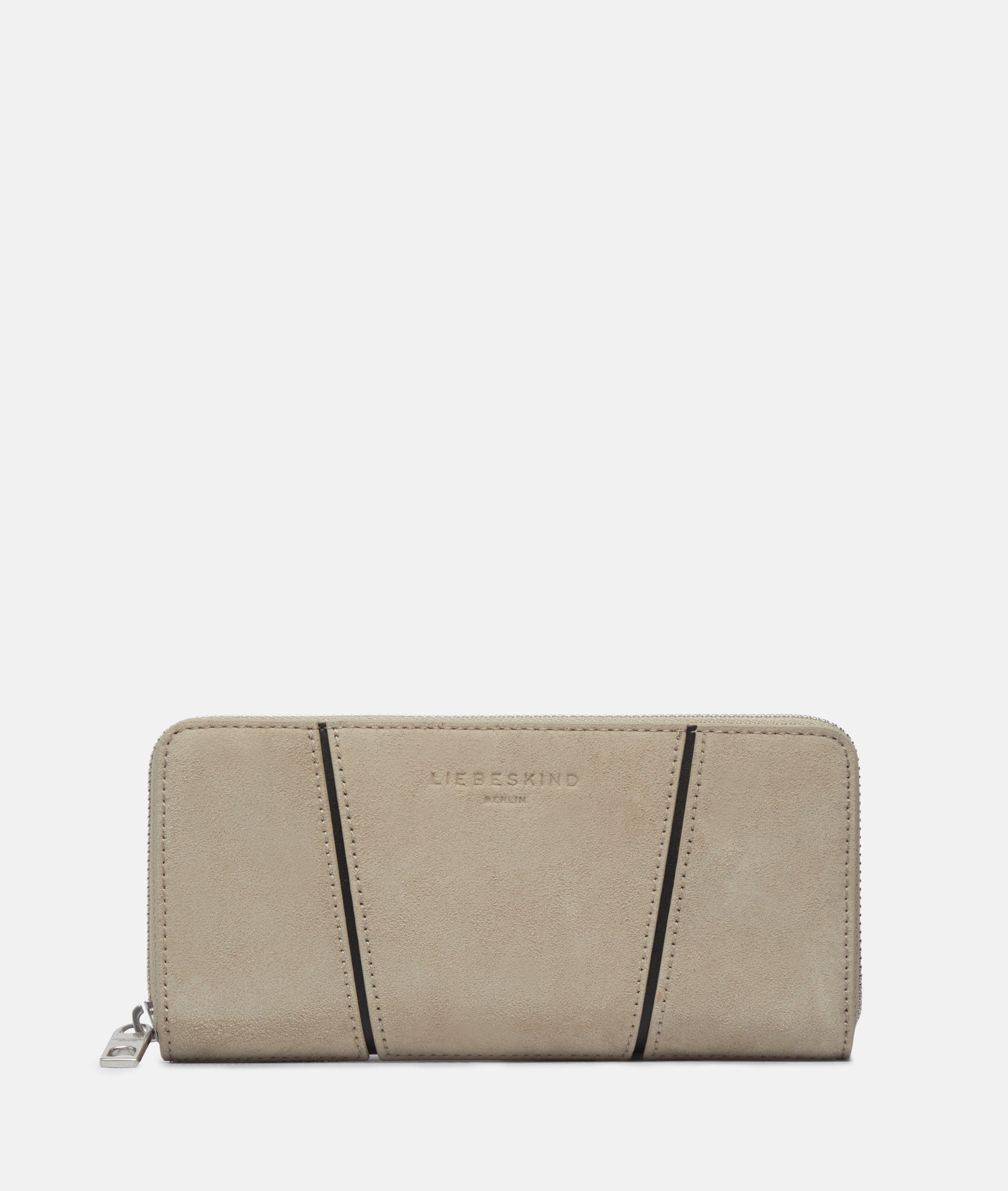 Gigi Geldbörse L in beige, braun & blau