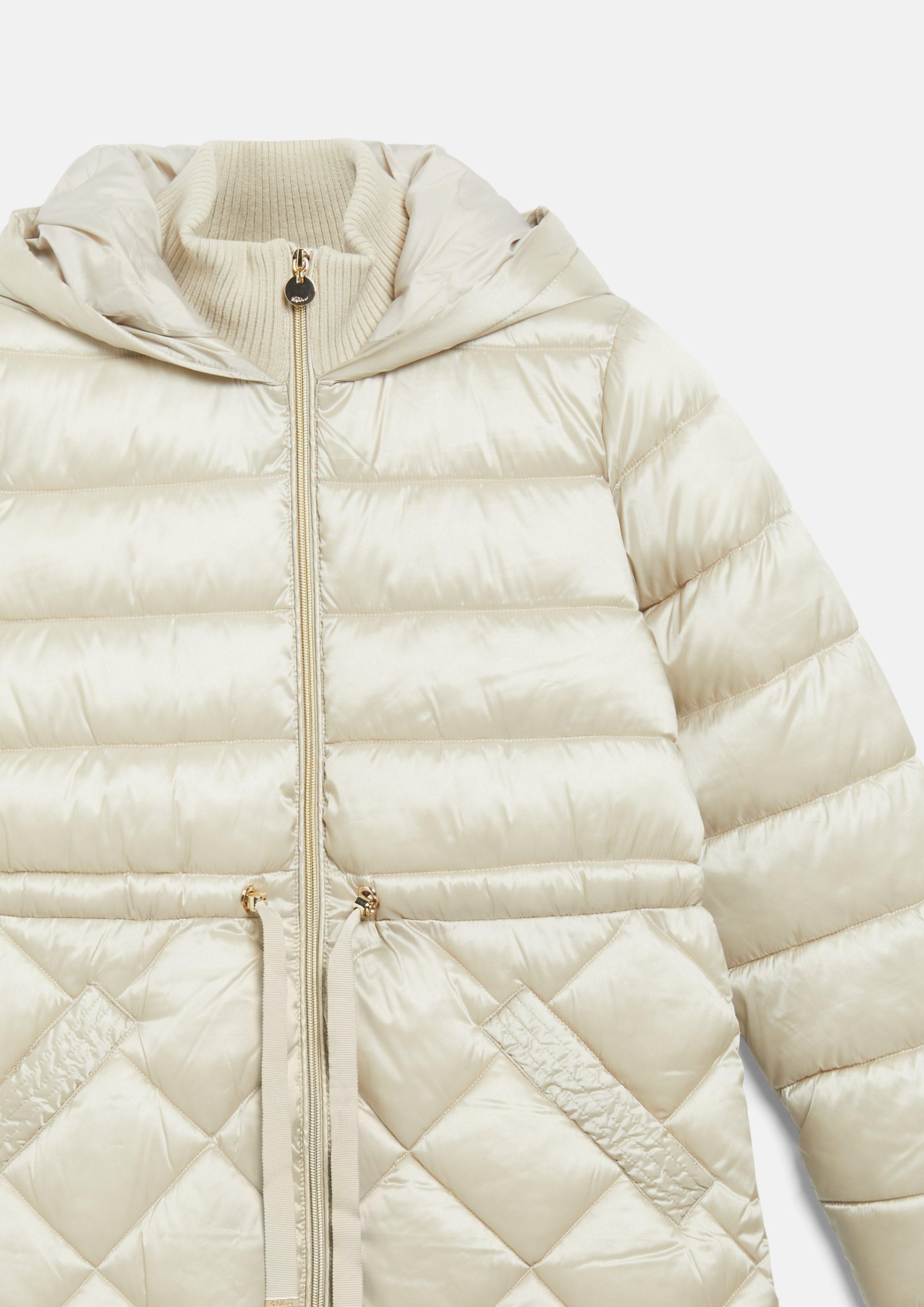 Damen Mantel mit Strickkragen und Kapuze in beige von s.Oliver BLACK LABEL
