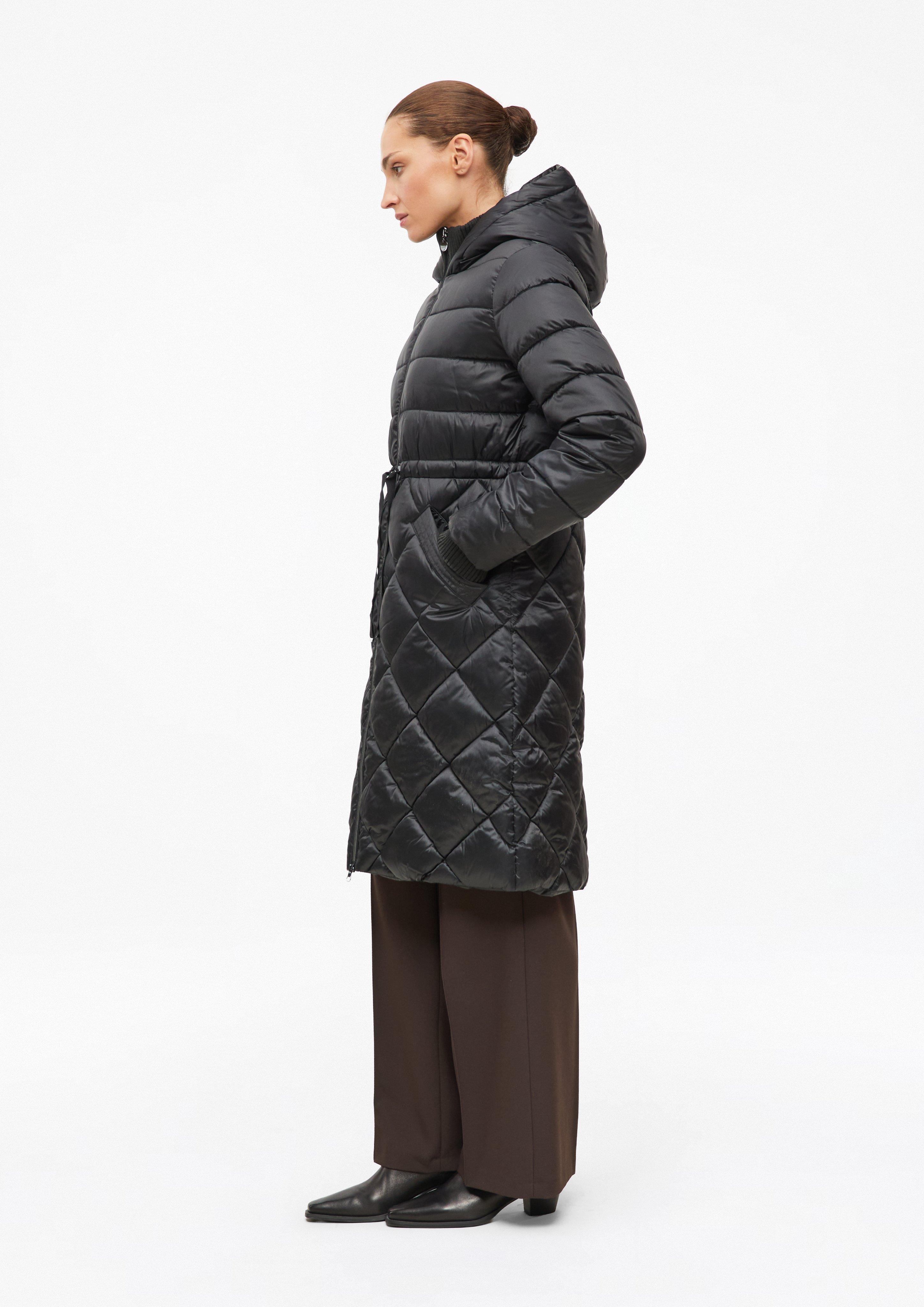 Dames Jas met gebreide kraag en capuchon in zwart van s.Oliver BLACK LABEL