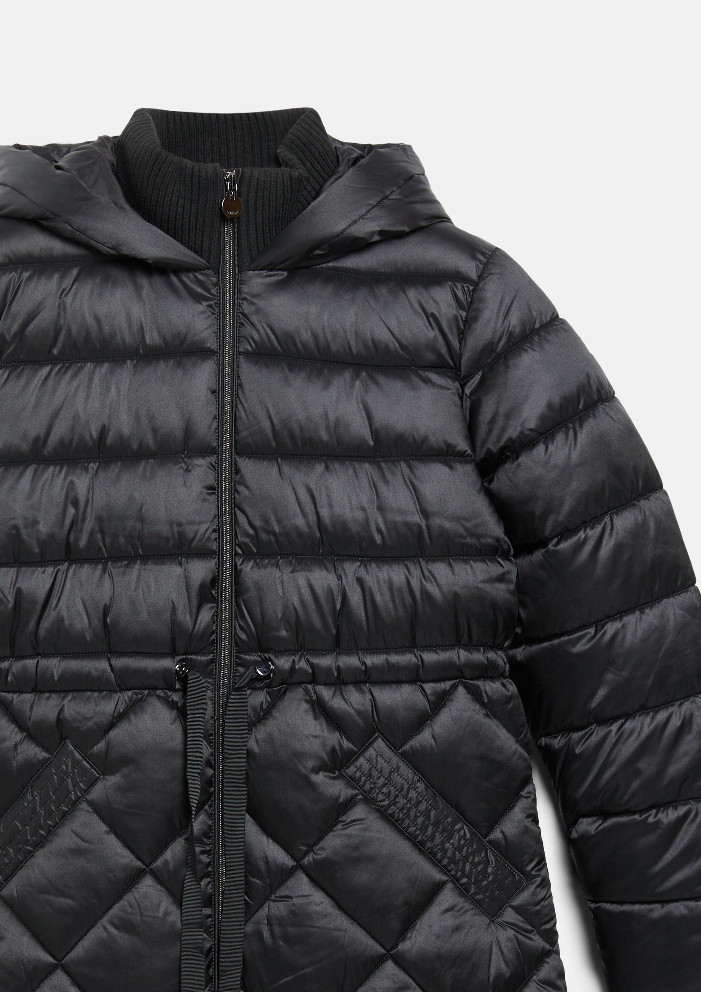 Dames Jas met gebreide kraag en capuchon in zwart van s.Oliver BLACK LABEL