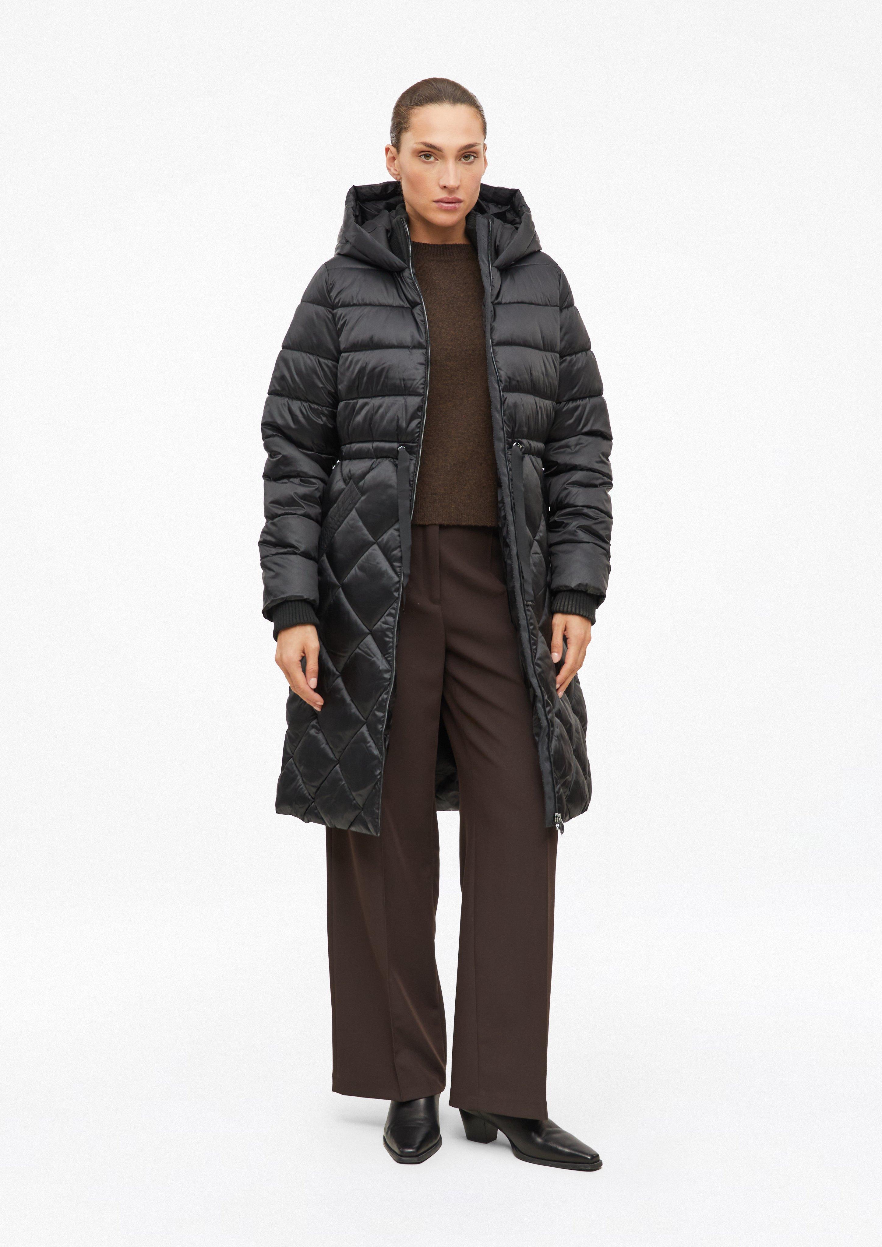 Dames Jas met gebreide kraag en capuchon in zwart van s.Oliver BLACK LABEL