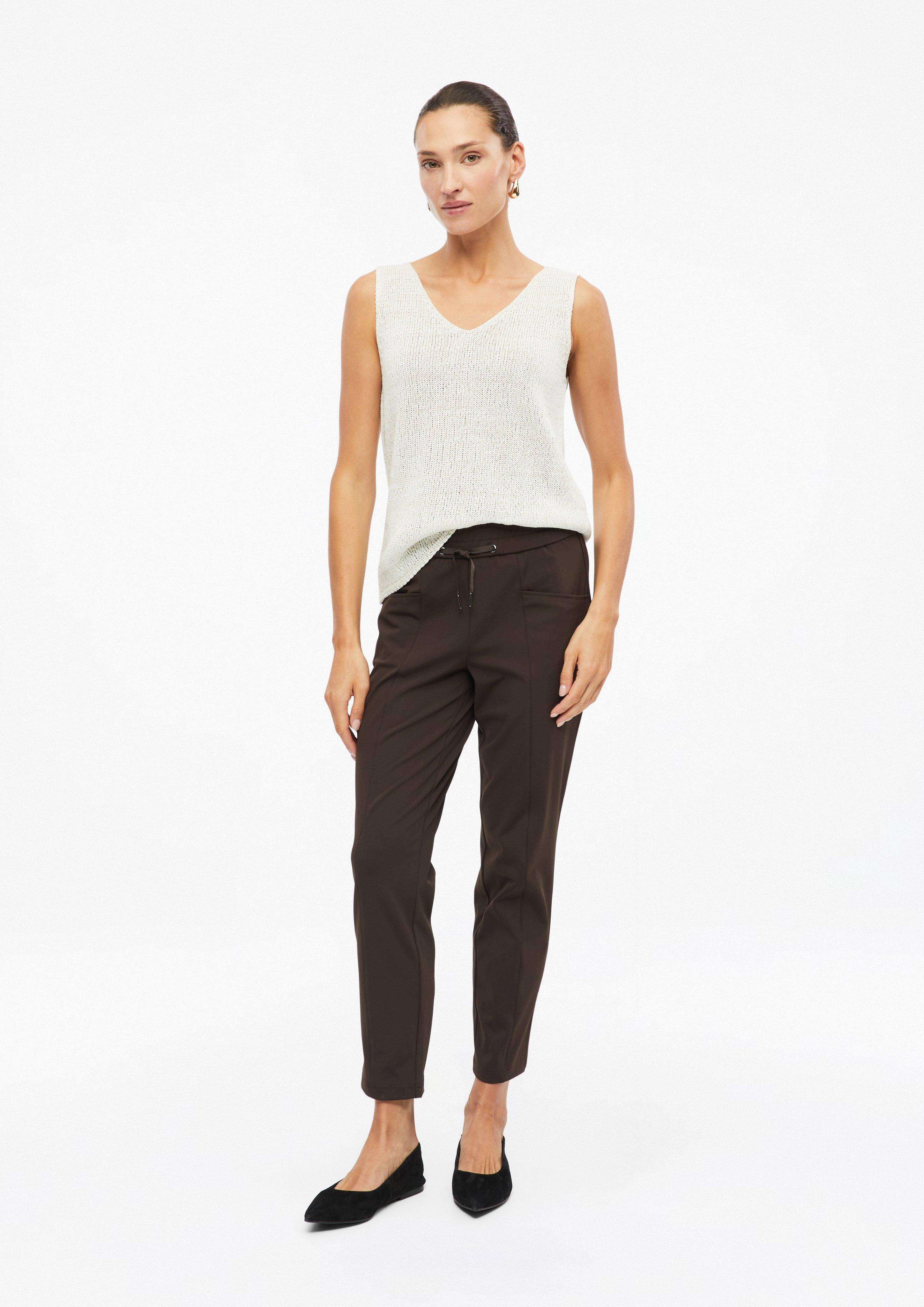 Zene Elastične hlače slim fit kroja s vezicom u boji tamnosiva od s.Oliver BLACK LABEL