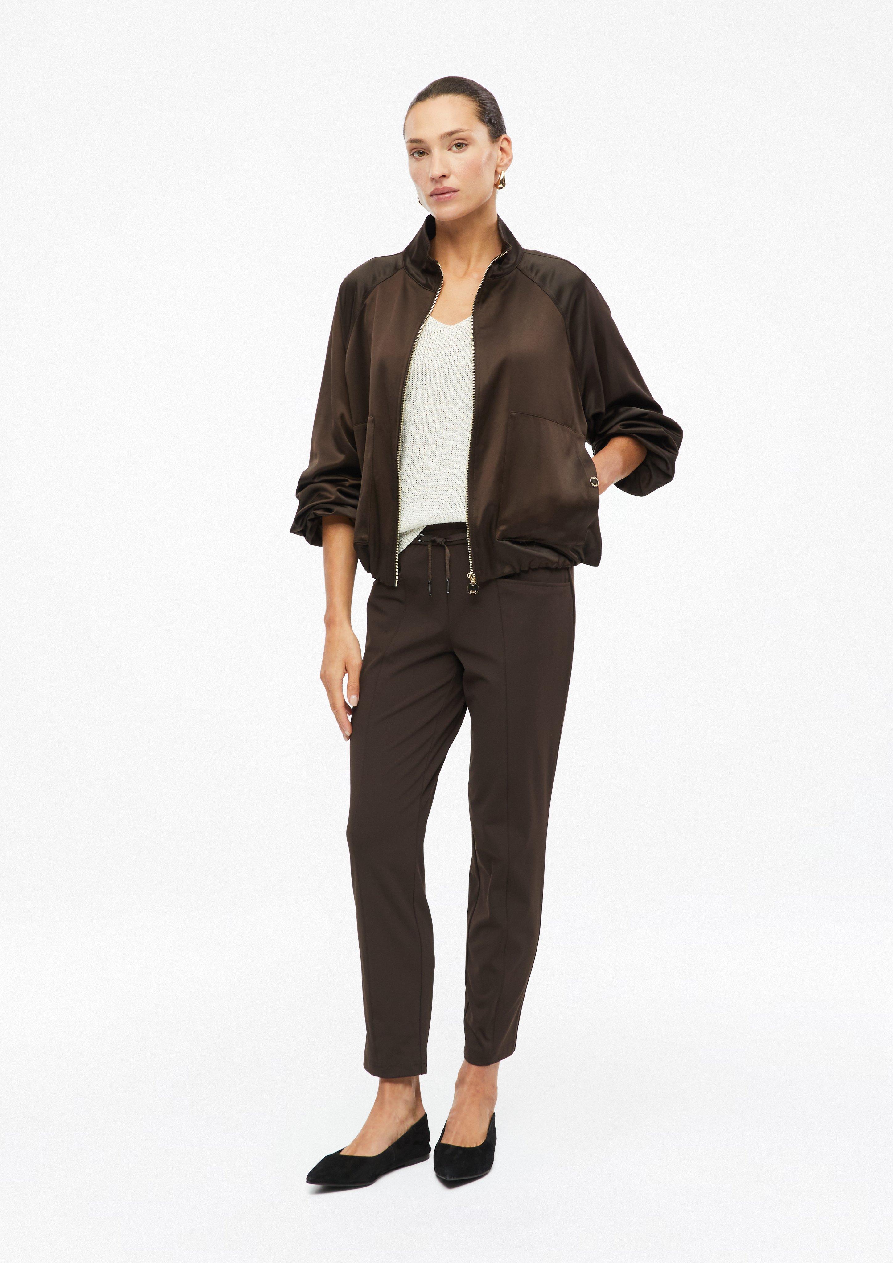 Femmes Pantalon slim élastique avec cordon de serrage en brun de s.Oliver BLACK LABEL