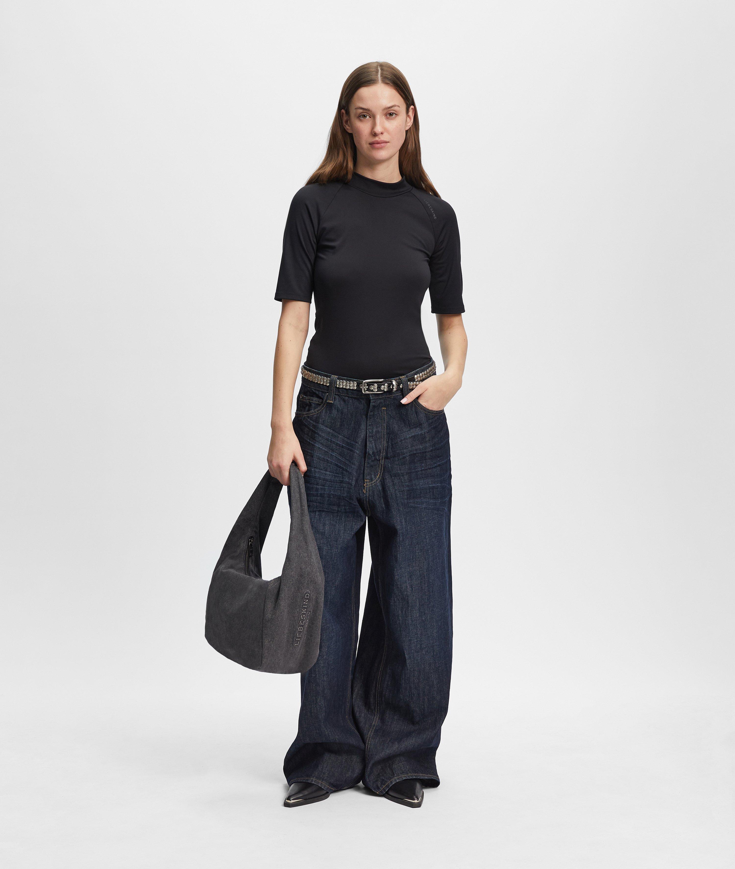 Denim Farrah Hobo M in schwarz, blau & braun