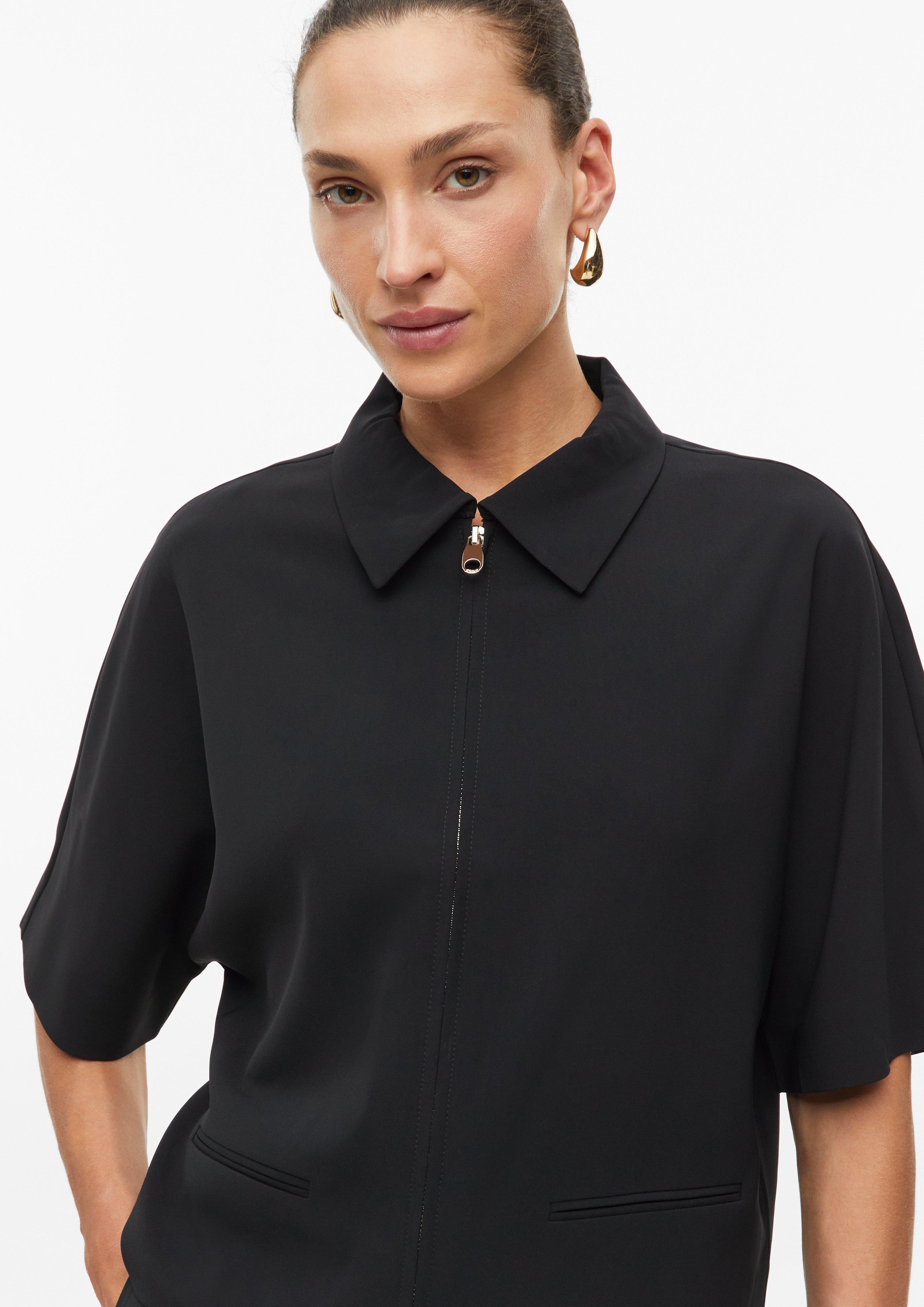 Dames Jasje met oversized korte mouwen in zwart van s.Oliver BLACK LABEL