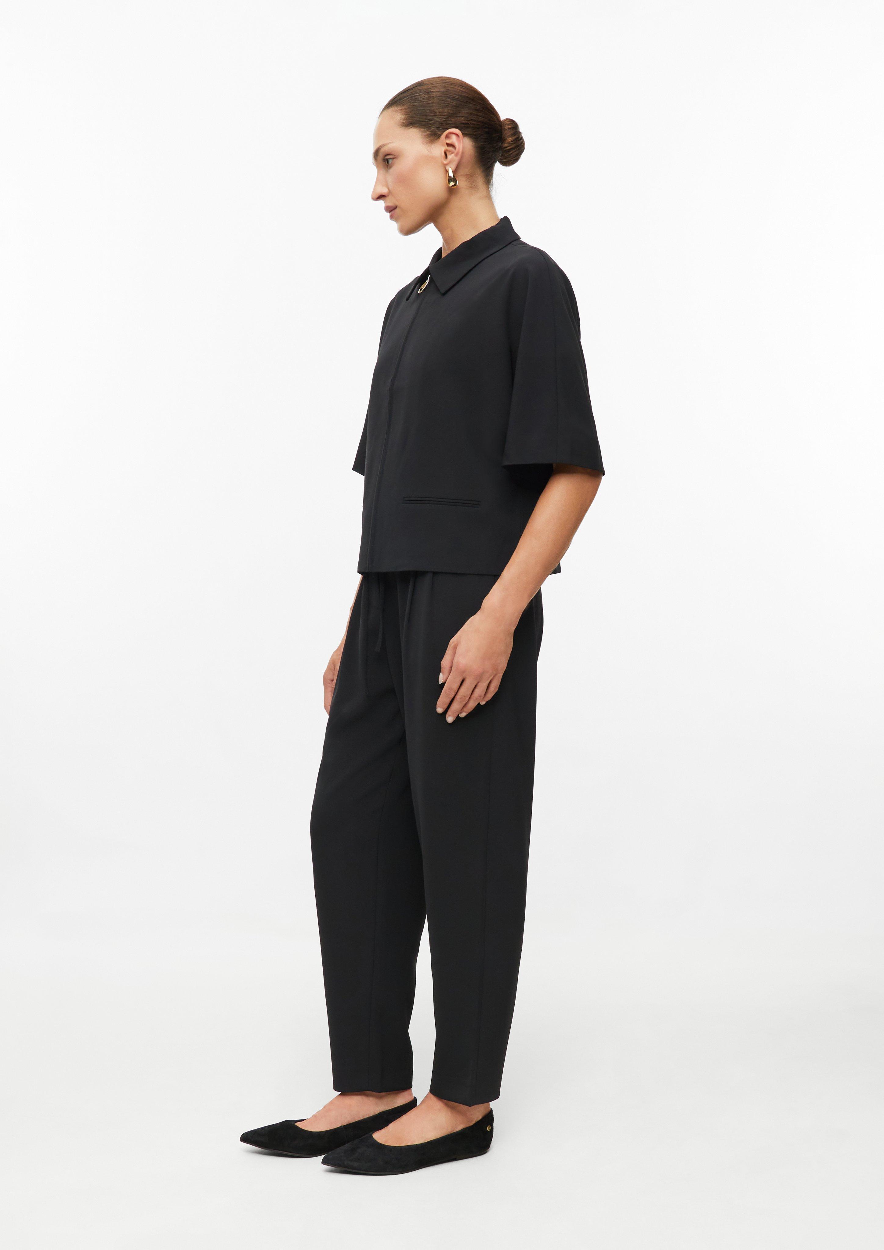 Dames Jasje met oversized korte mouwen in zwart van s.Oliver BLACK LABEL