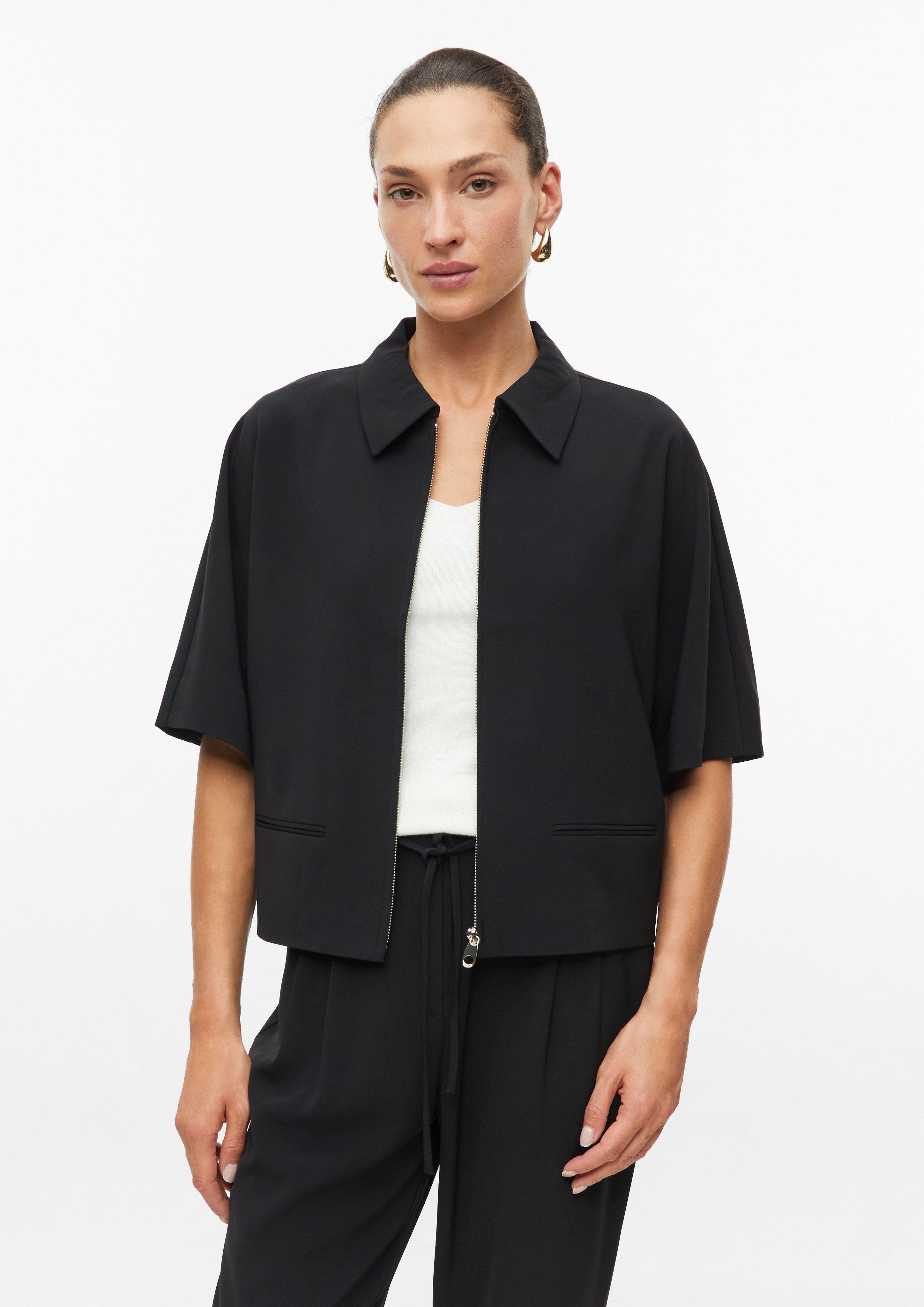 Veste à manches courtes évasées en noir de s.Oliver BLACK LABEL