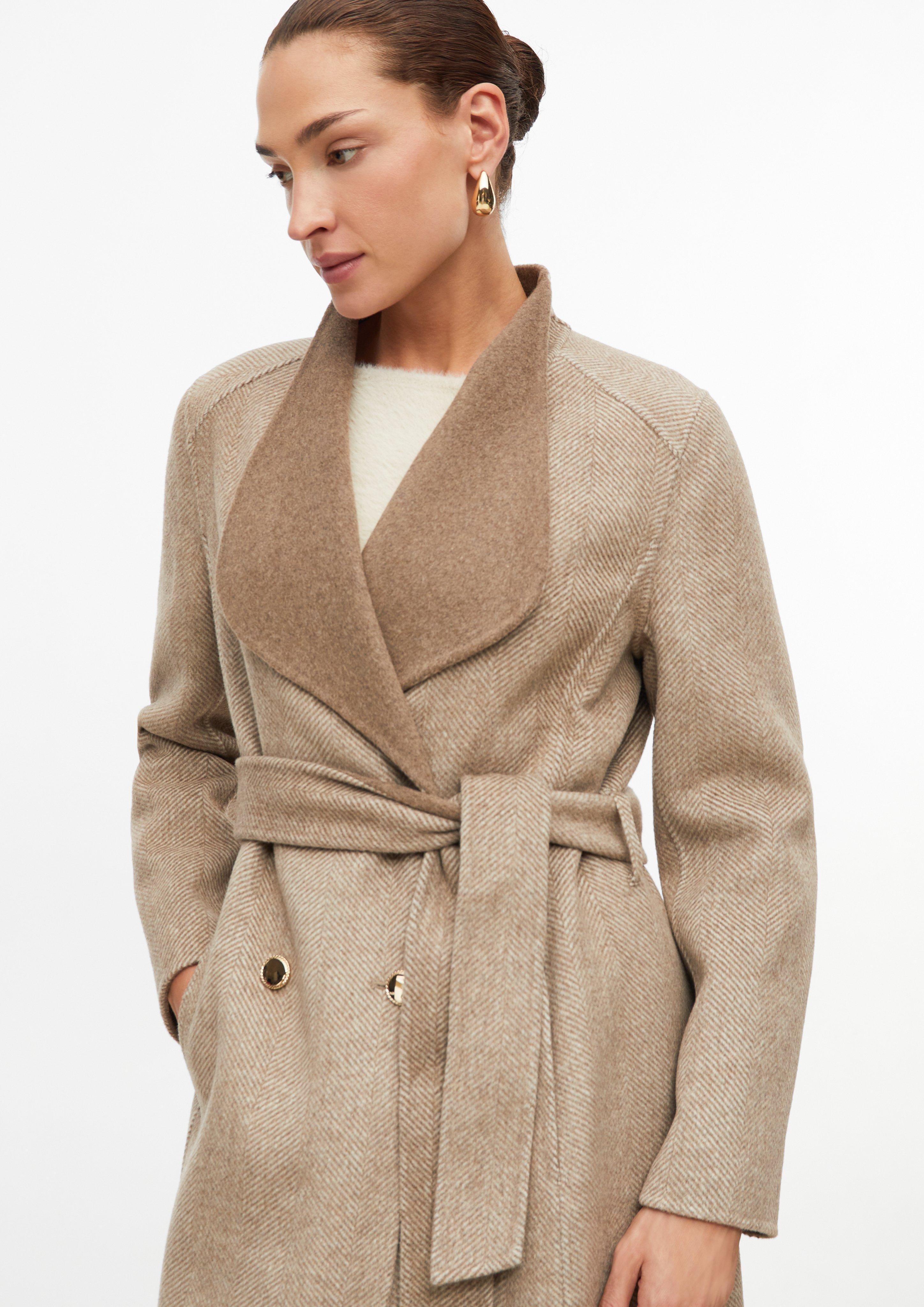 Femmes Manteau réversible avec ceinture à nouer en brun de s.Oliver BLACK LABEL