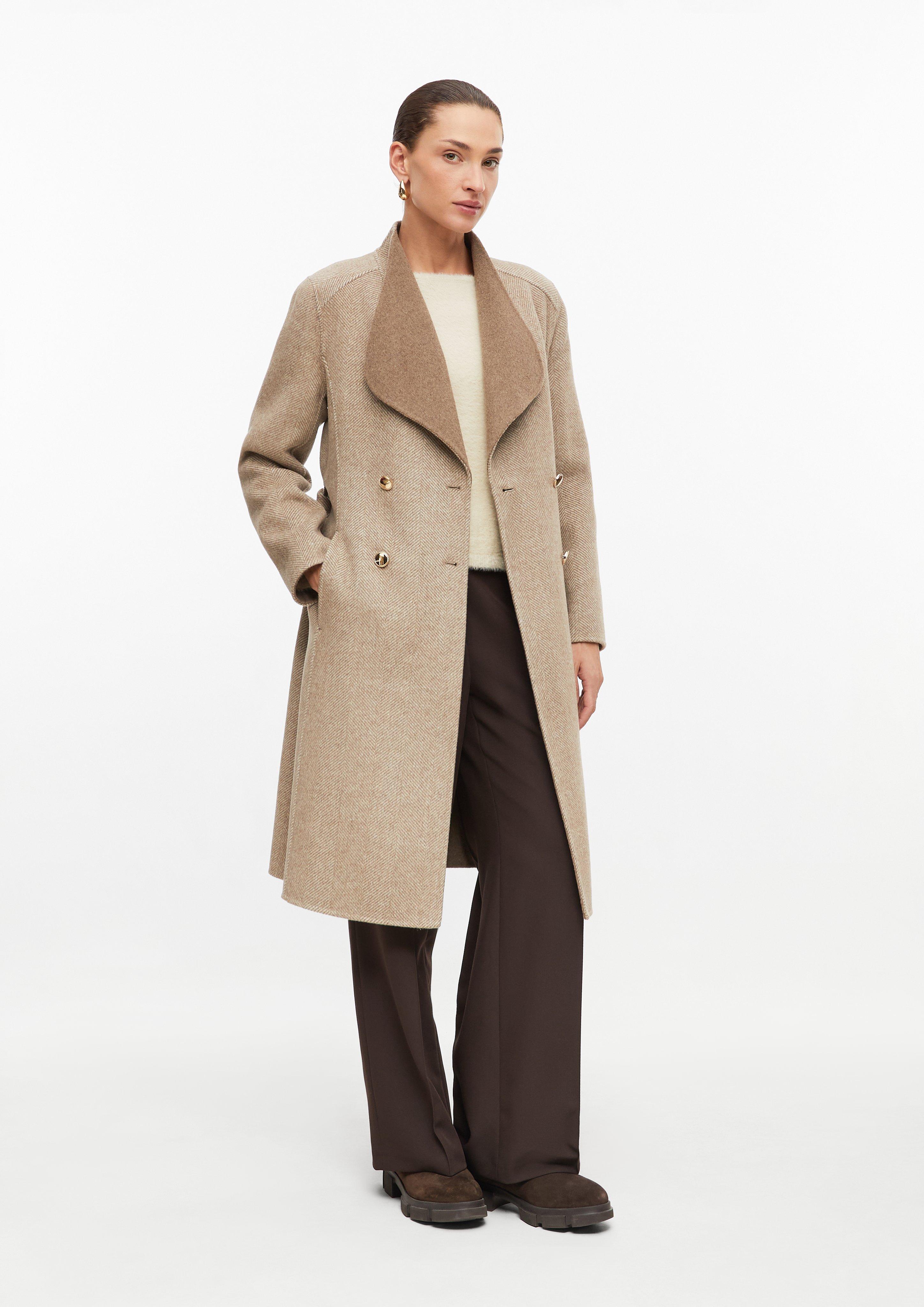 Femmes Manteau réversible avec ceinture à nouer en brun de s.Oliver BLACK LABEL