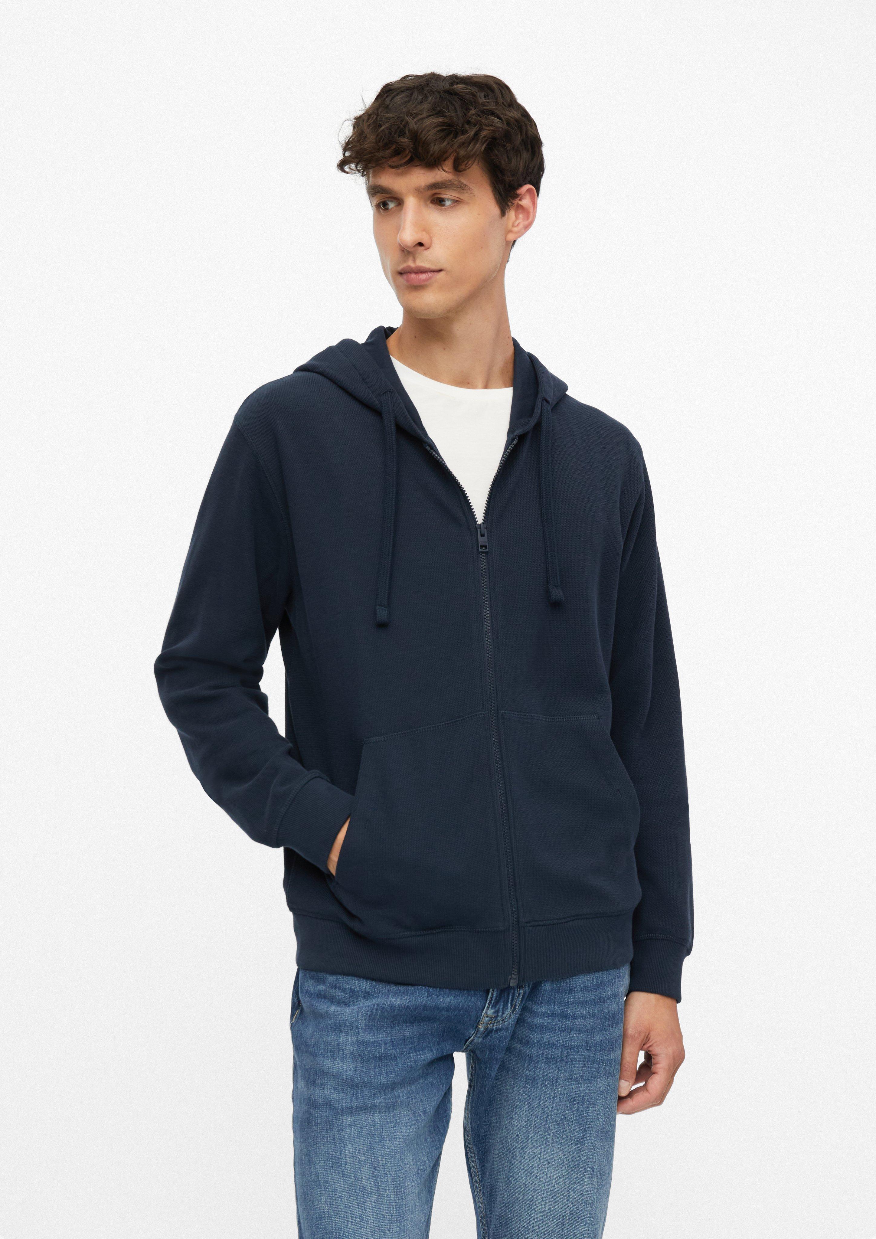 Herren Kapuzensweatjacke in Waffelpiqué in navy von s.Oliver