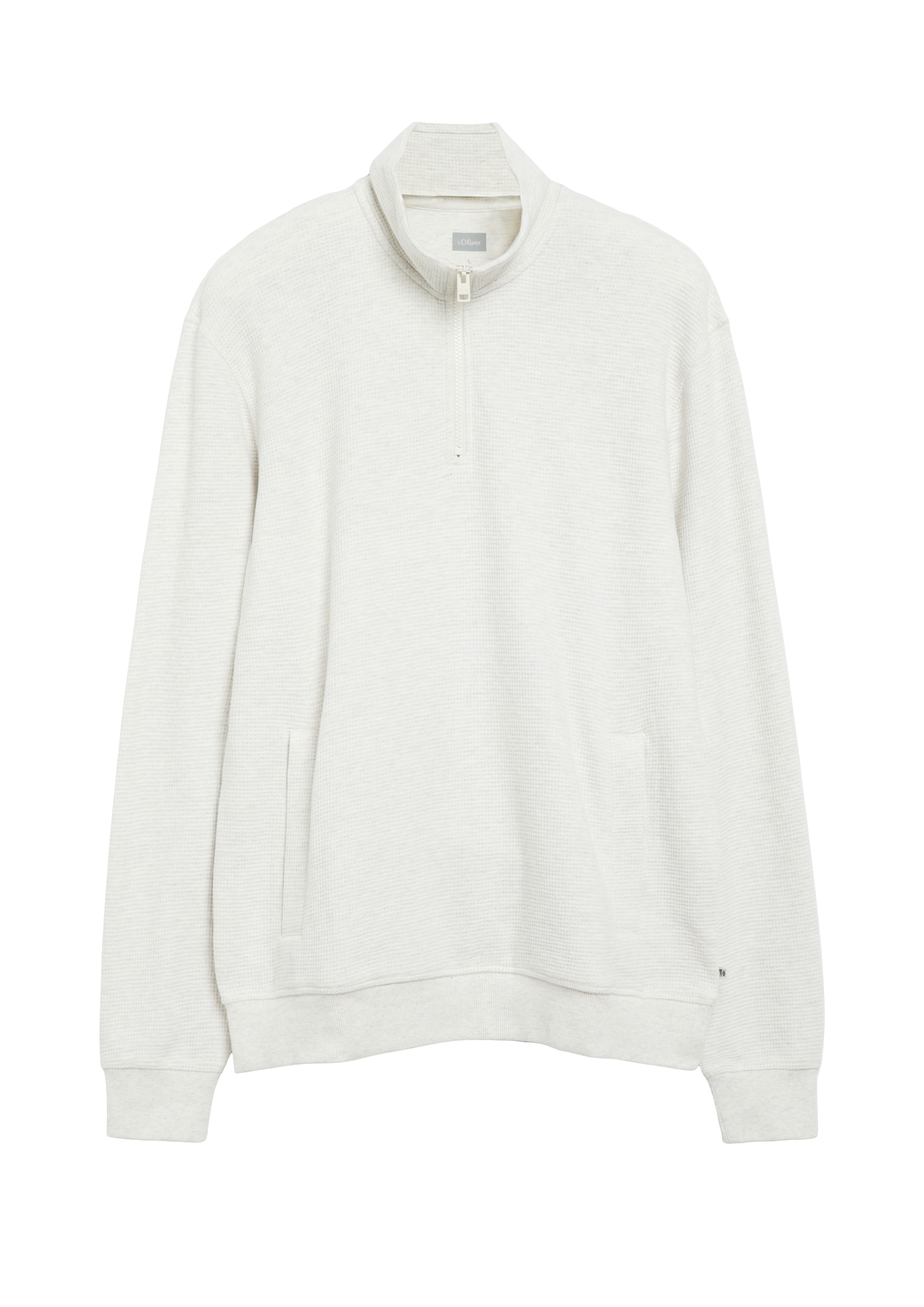 Troyer-sweatshirt met wafelstructuur