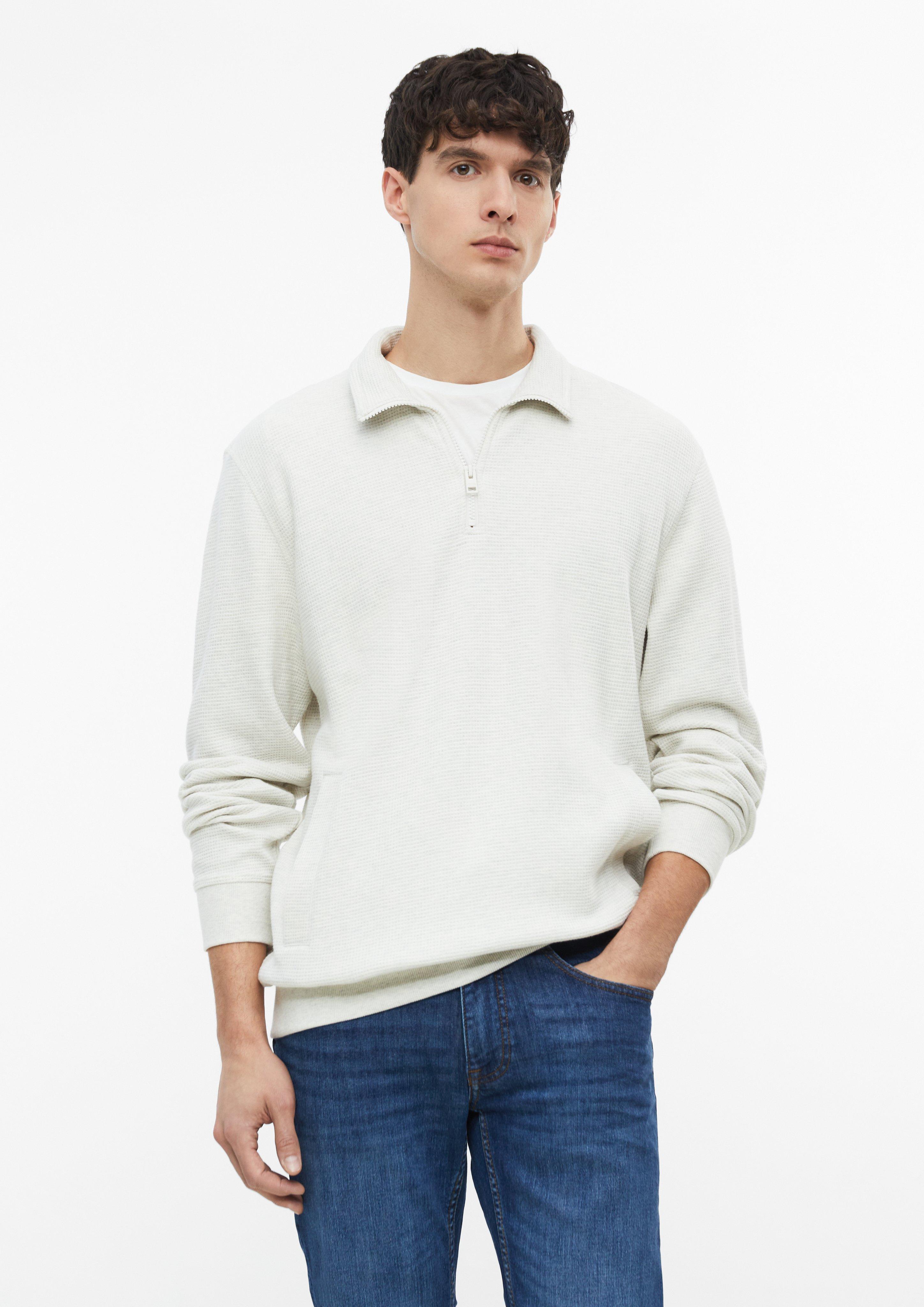 Troyer-sweatshirt met wafelstructuur