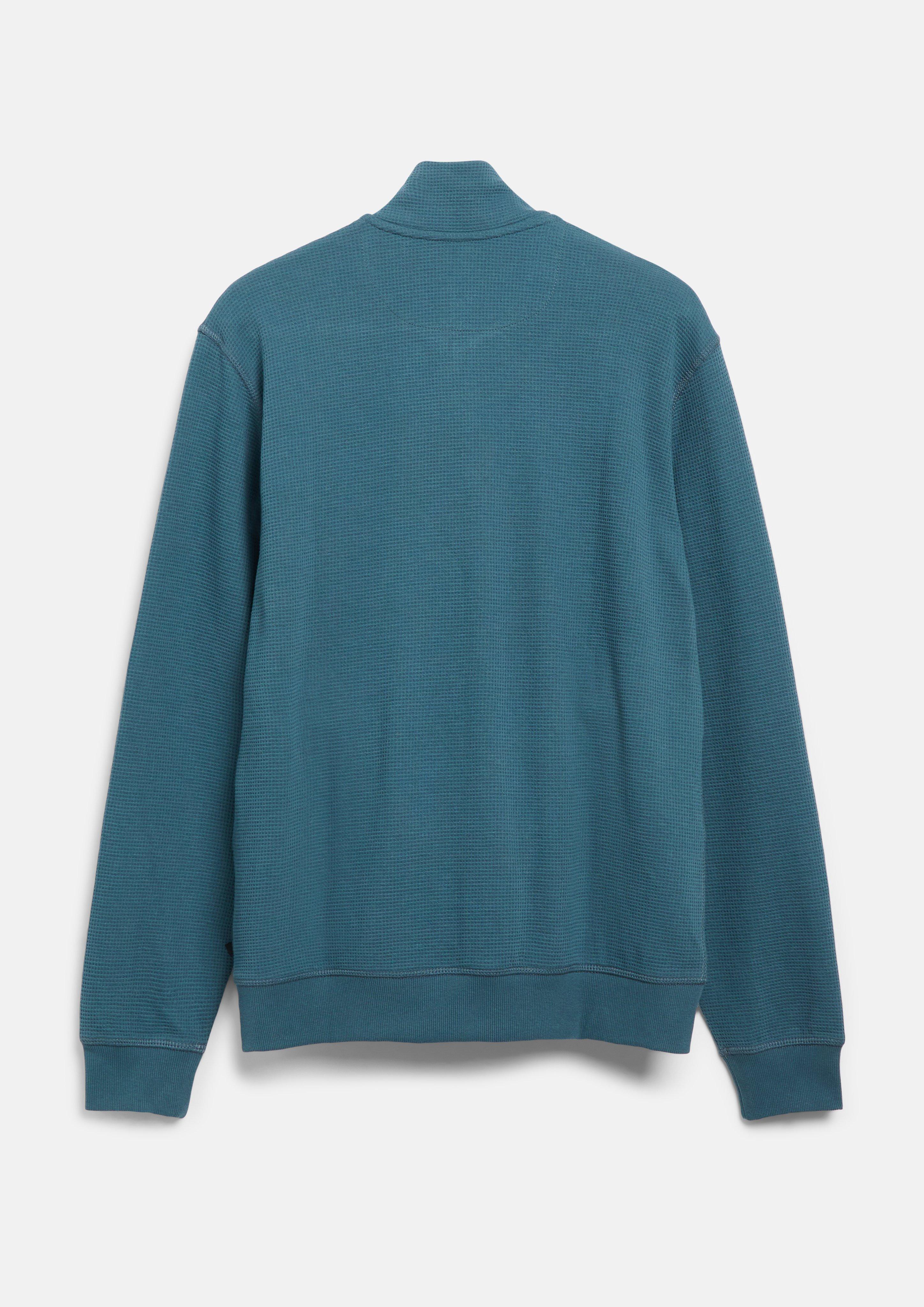 Men Turtleneck Sweatshirt with Waffle Texture in petrol by s.Oliver