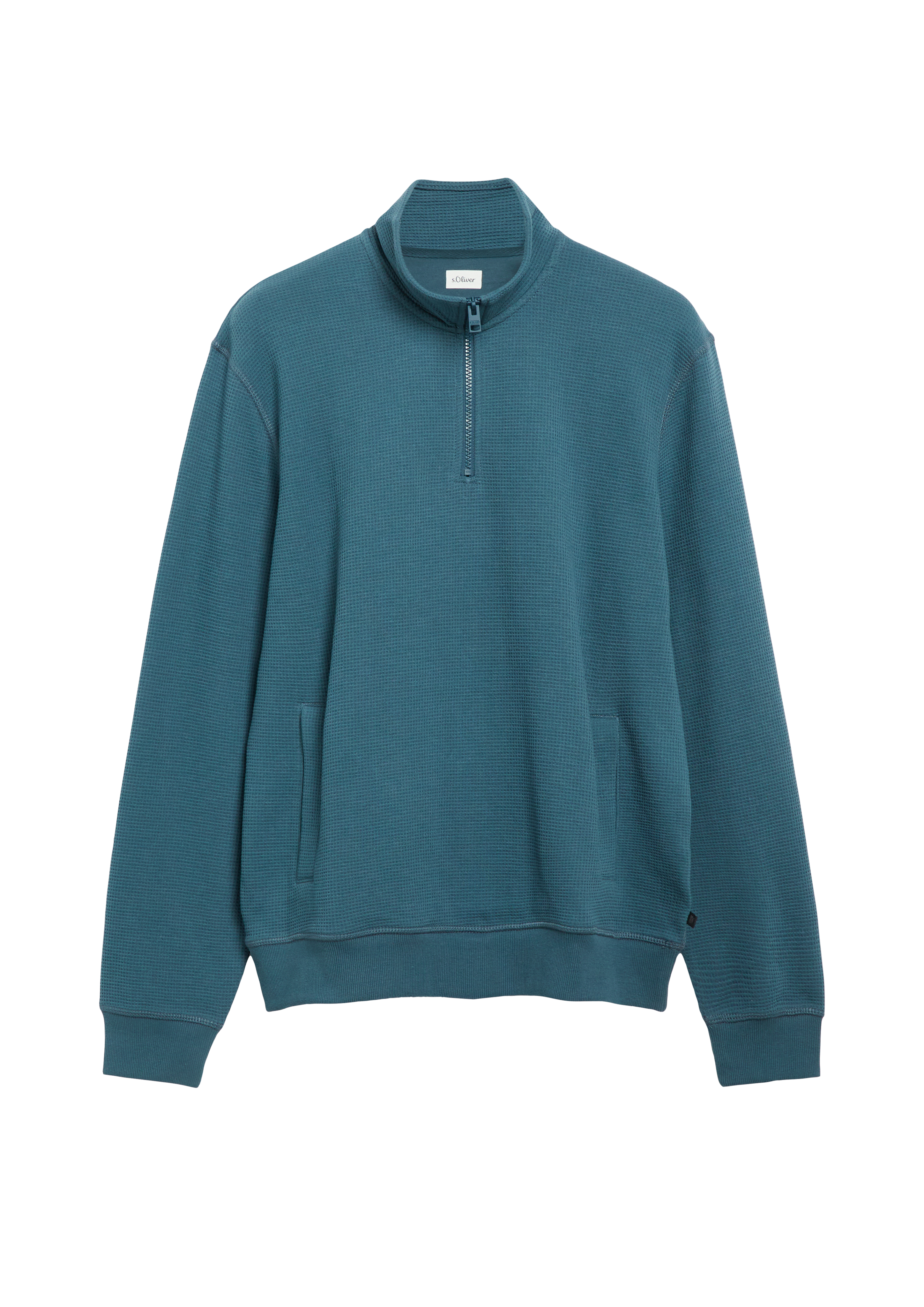 Troyer-sweatshirt met wafelstructuur