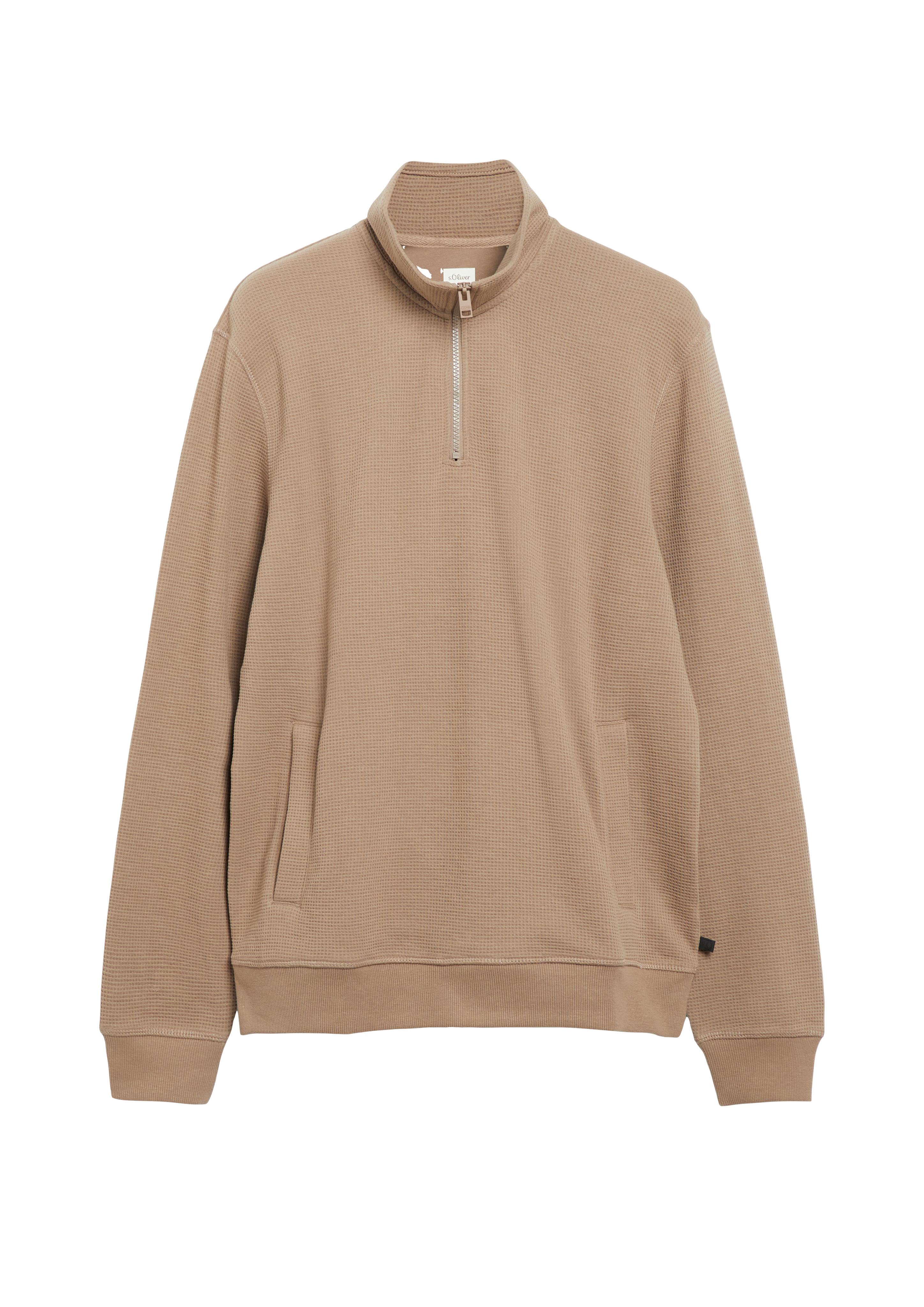 Troyer-sweatshirt met wafelstructuur