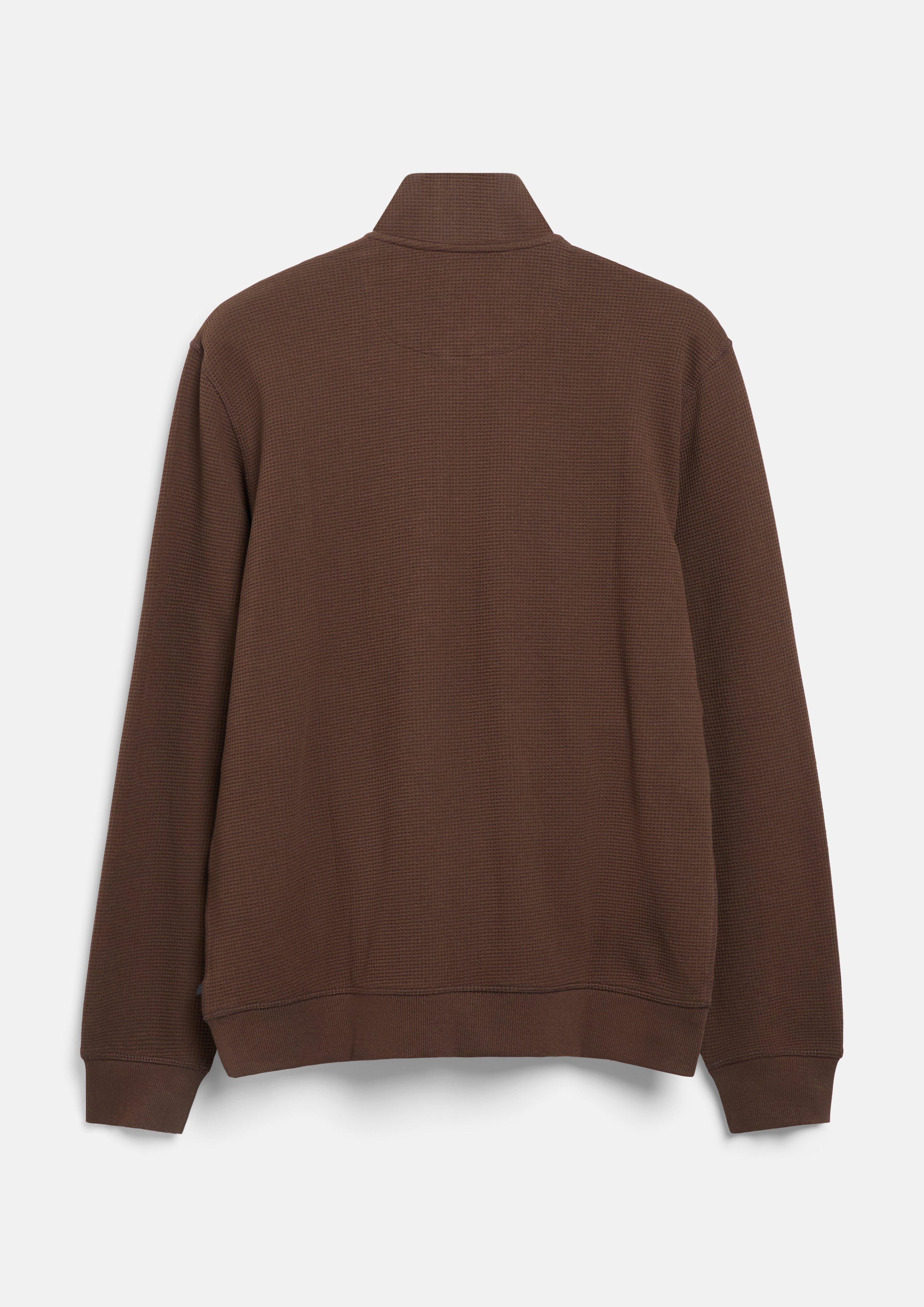 Men Turtleneck Sweatshirt with Waffle Texture in brown by s.Oliver