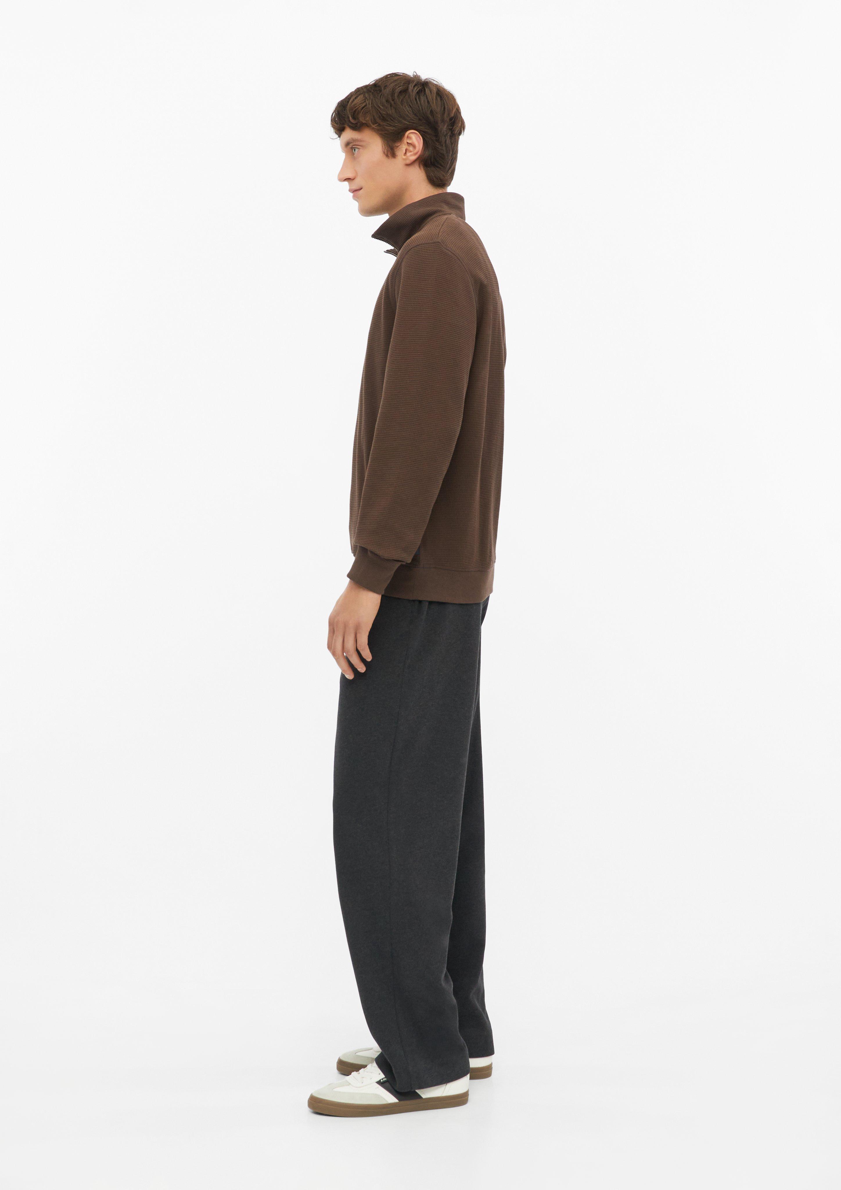 Men Turtleneck Sweatshirt with Waffle Texture in brown by s.Oliver