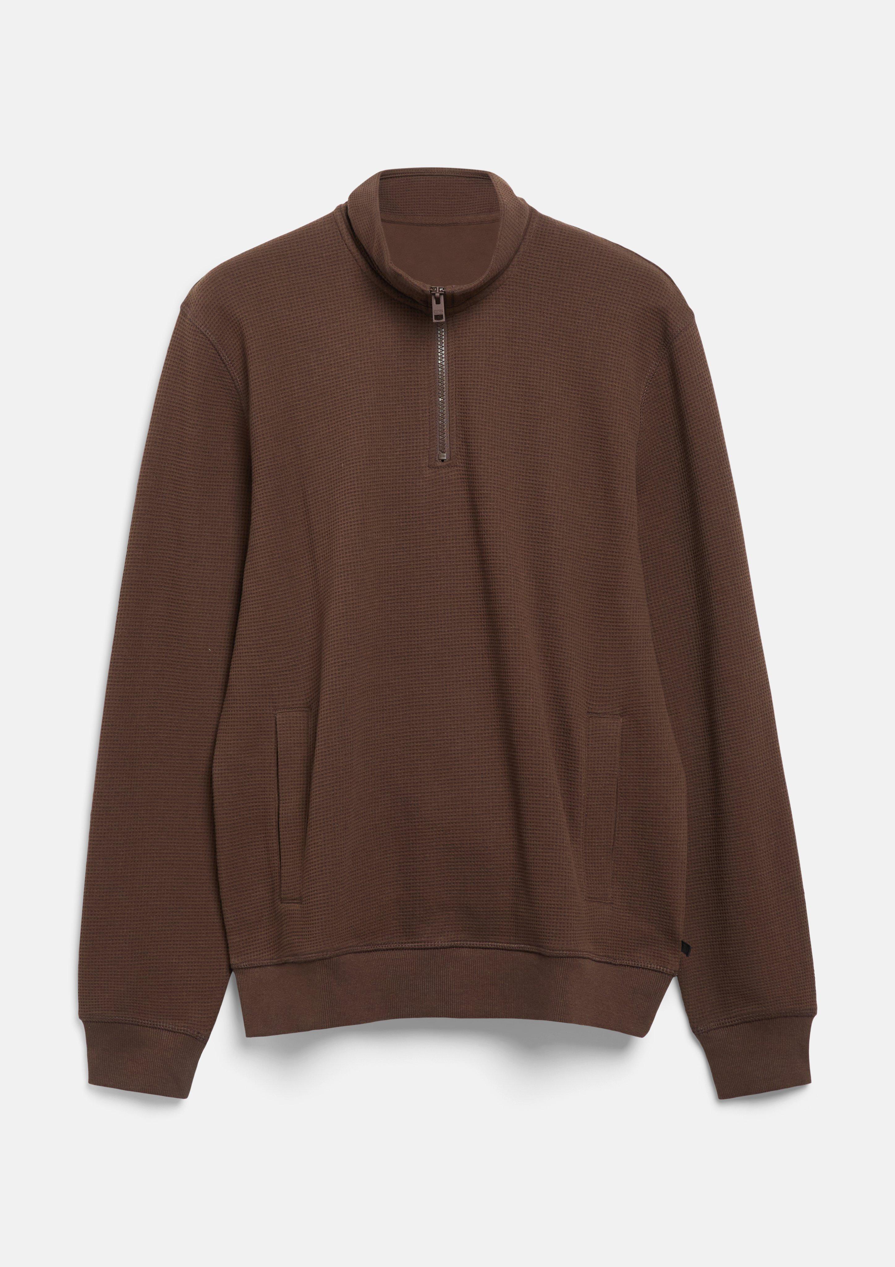 Turtleneck Sweatshirt with Waffle Texture in dark brown by s.Oliver