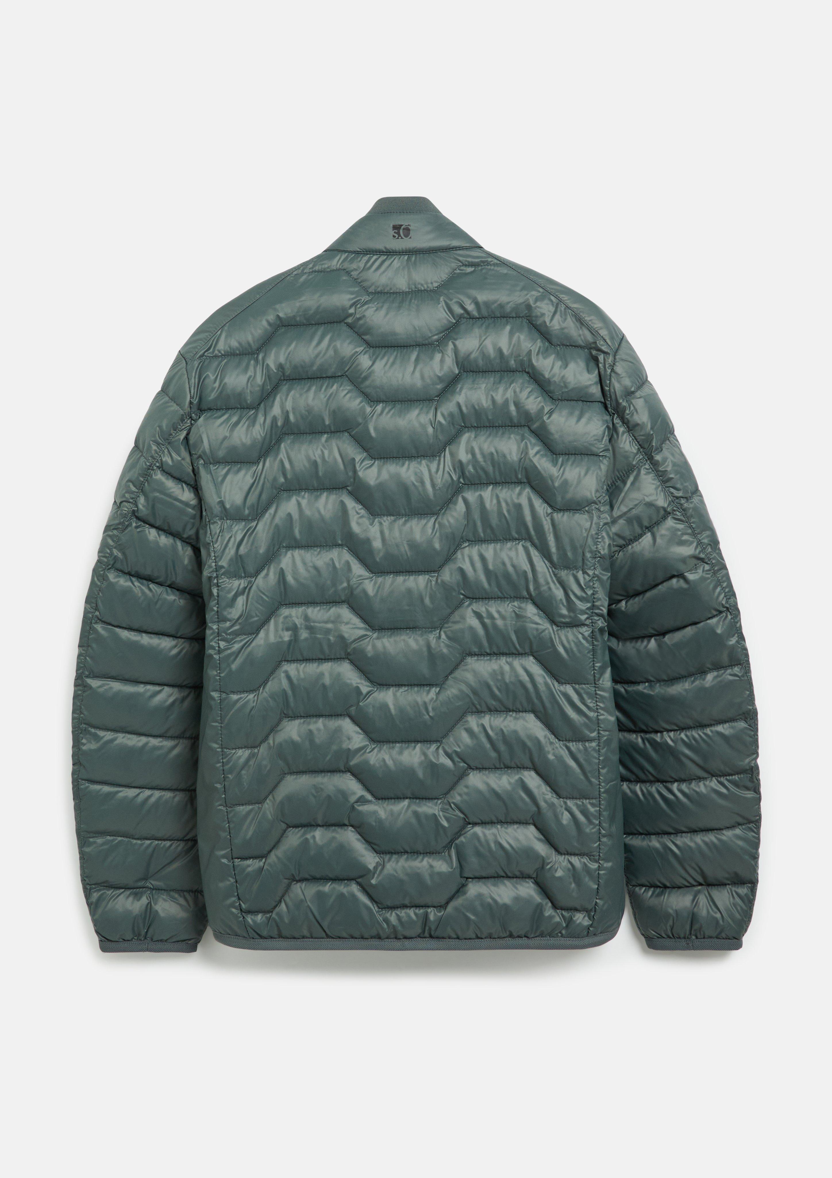 Hommes Veste matelassée légère avec détails contrastés et col montant en vert de s.Oliver