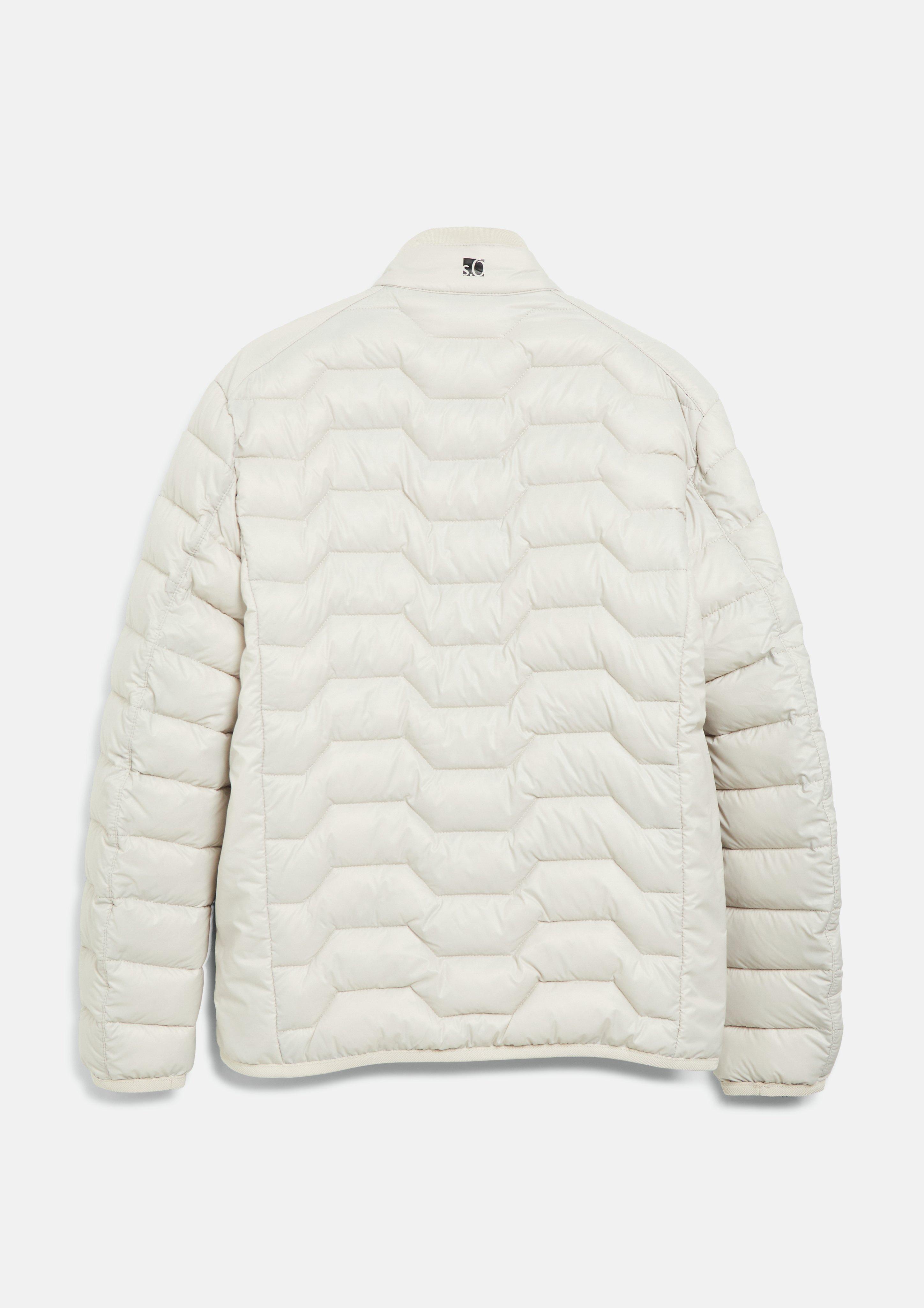 Herren Leichte Steppjacke mit Kontrast-Details und Stehkragen in creme von s.Oliver
