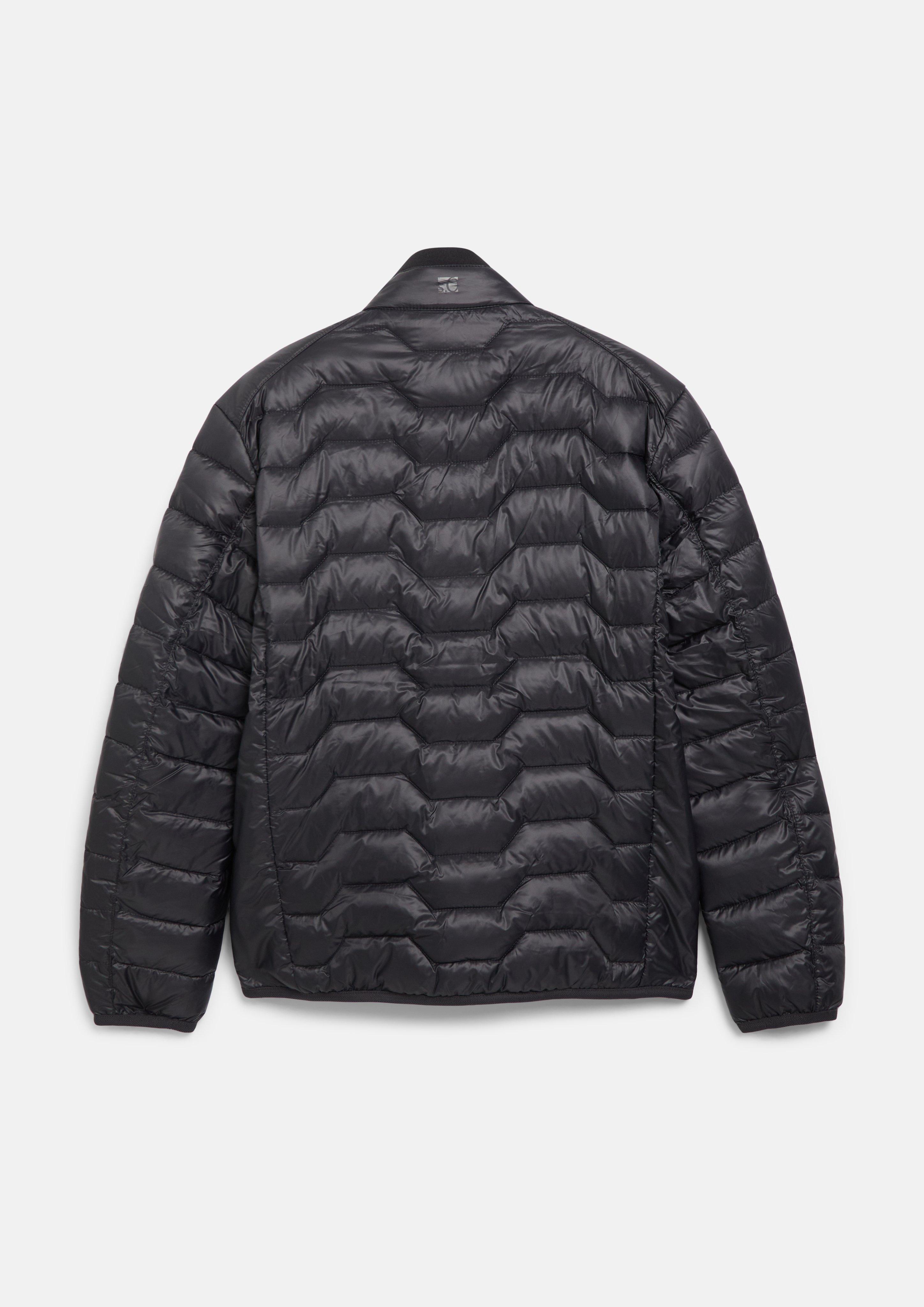 Herren Leichte Steppjacke mit Kontrast-Details und Stehkragen in schwarz von s.Oliver