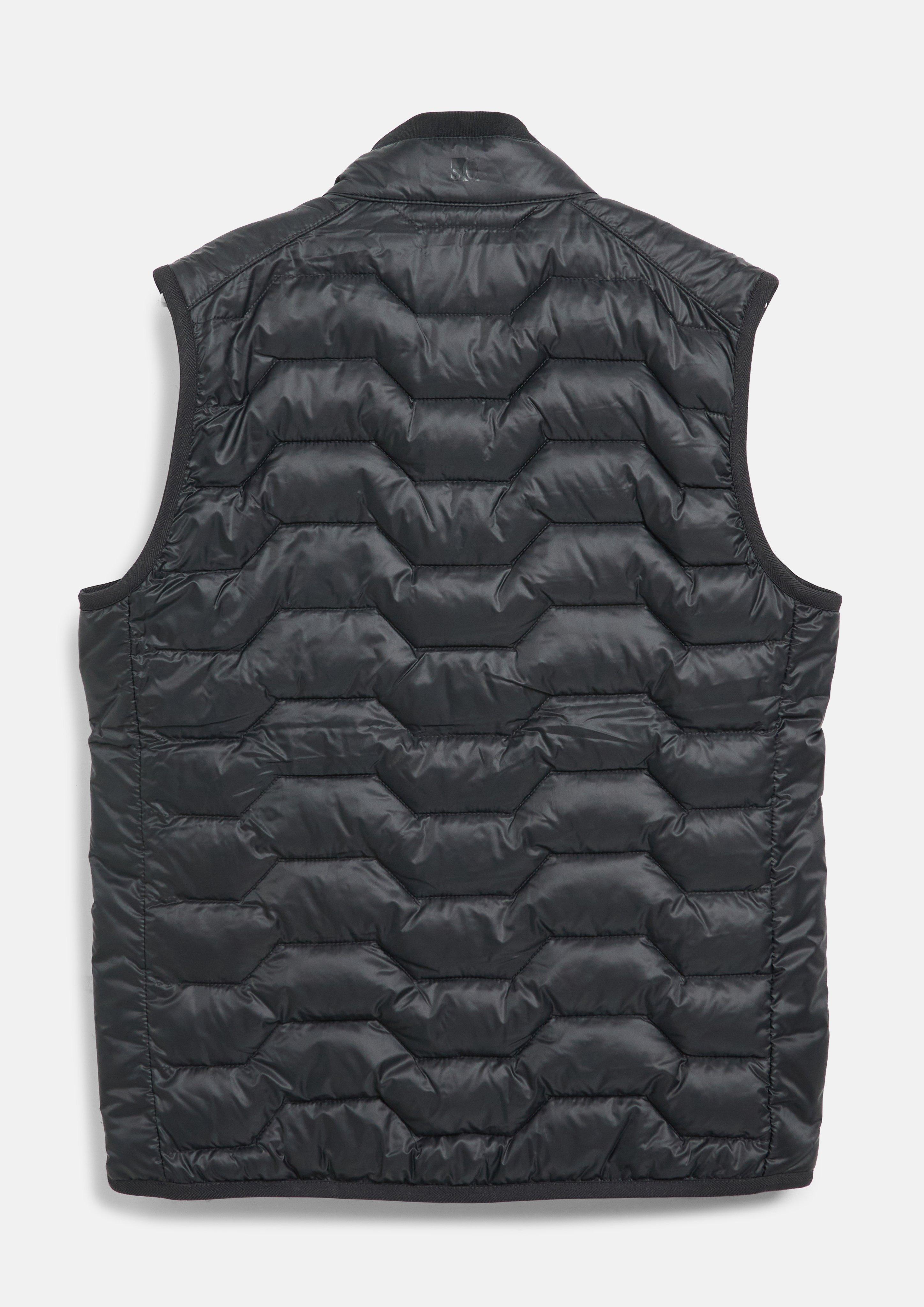 Hommes Gilet matelassé déperlant aux détails sportifs en noir de s.Oliver