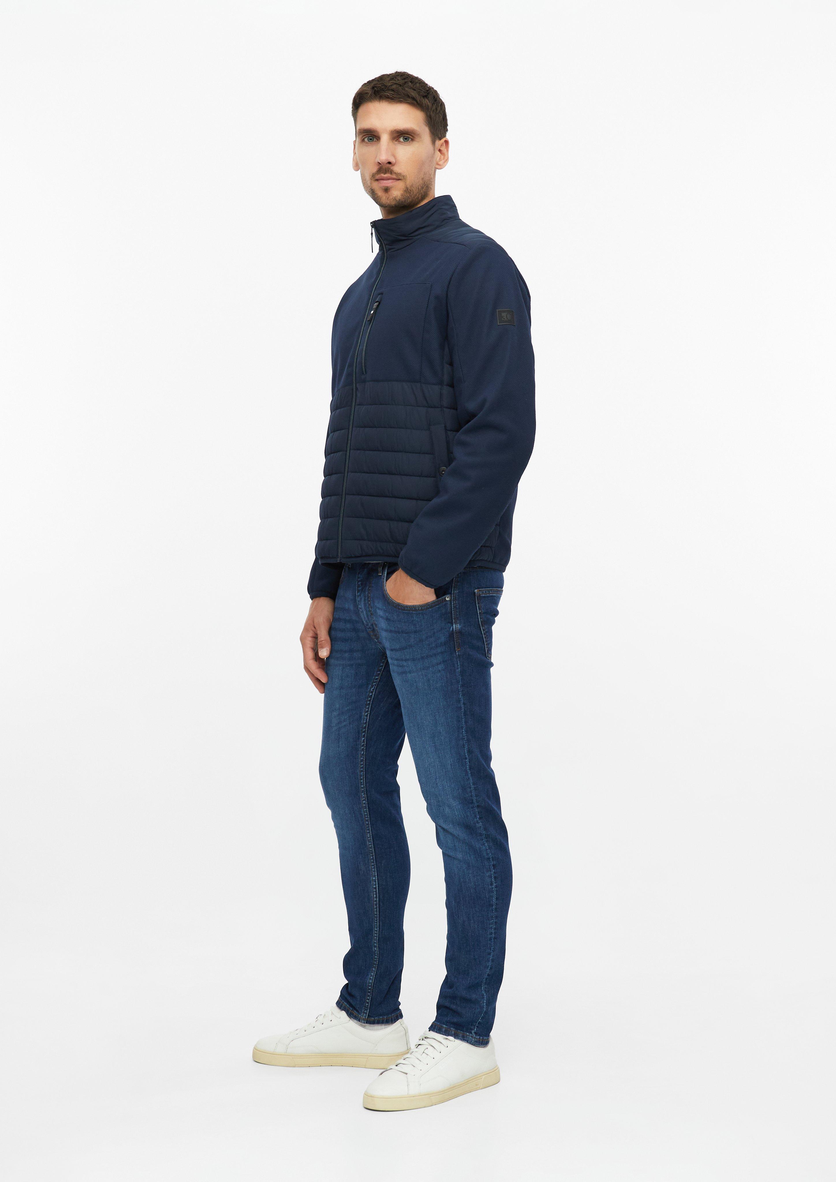 Herren Leicht wattierte Jacke im Fabricmix mit sportiven Details in blau von s.Oliver