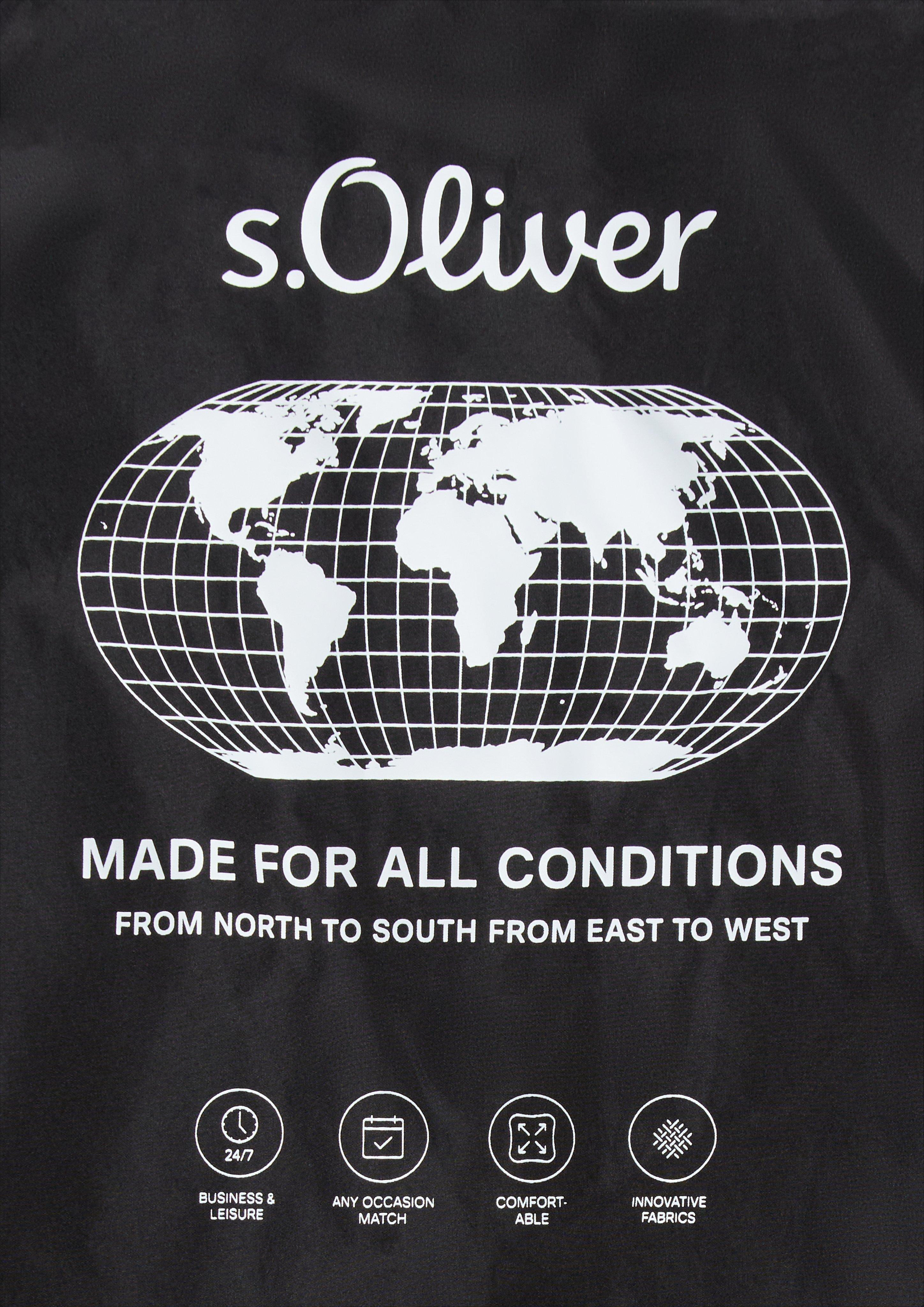 Herren Leicht wattierte Jacke im Fabricmix mit sportiven Details in blau von s.Oliver