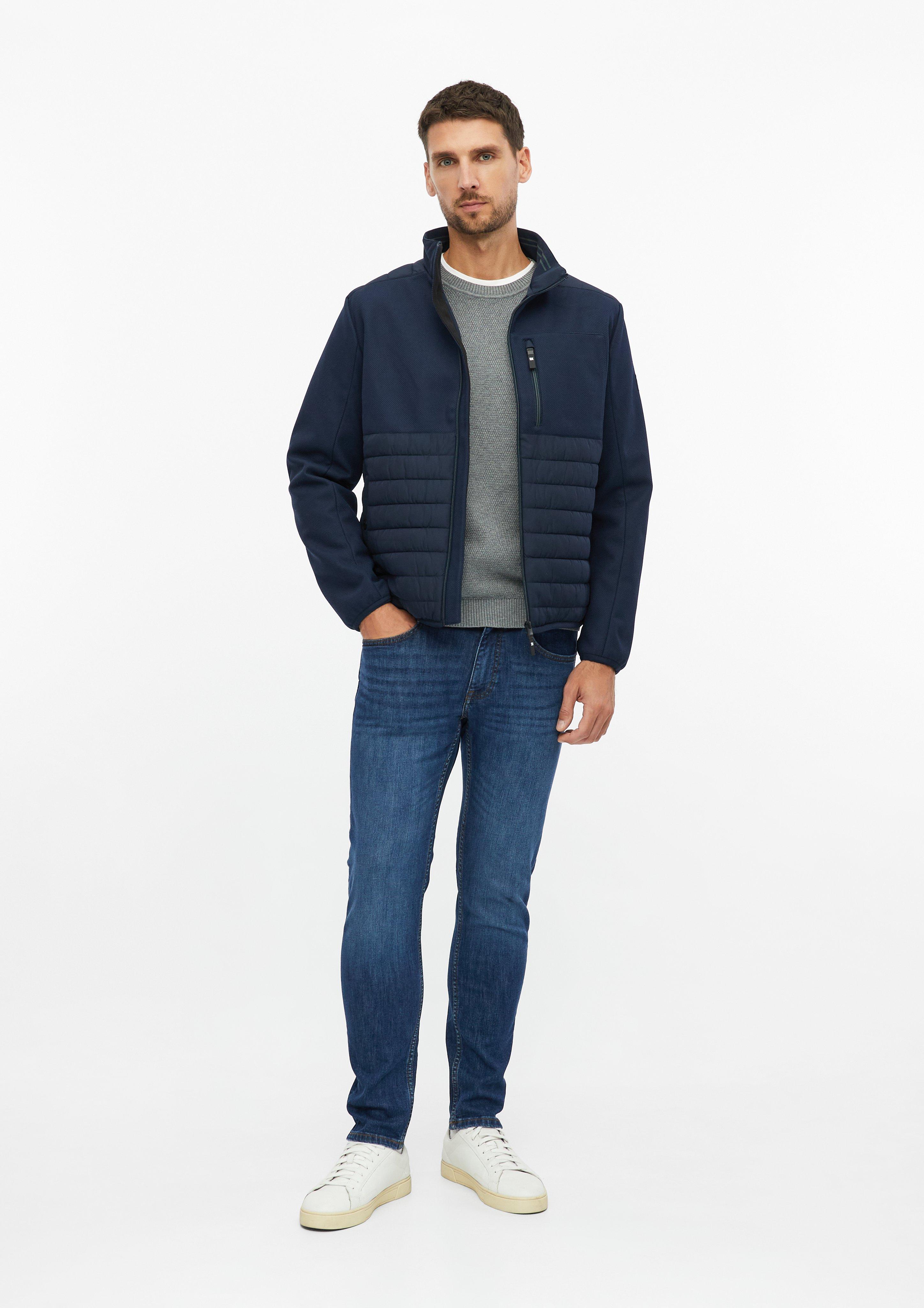 Herren Leicht wattierte Jacke im Fabricmix mit sportiven Details in blau von s.Oliver