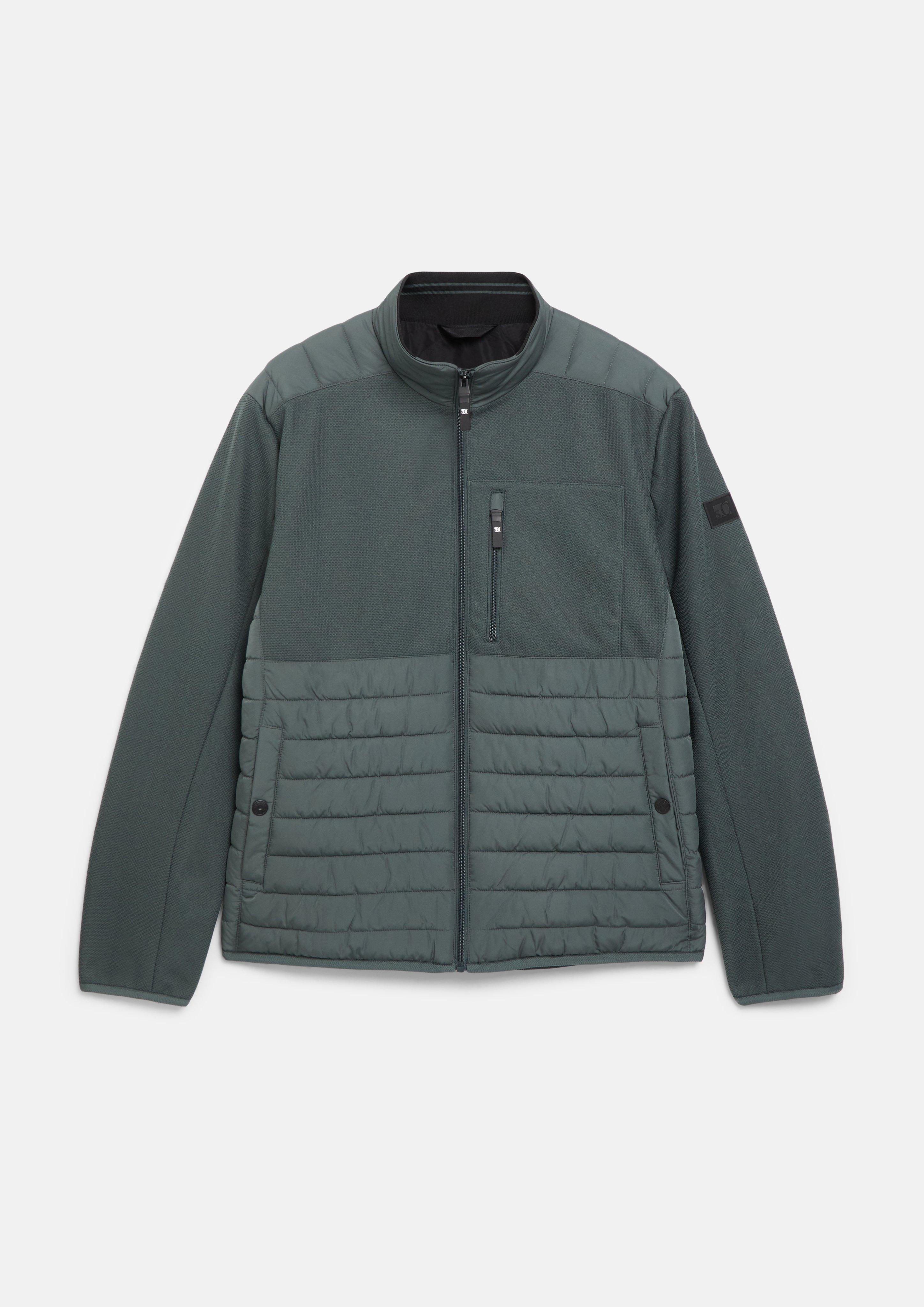 Leicht wattierte Jacke im Fabricmix mit sportiven Details in Farbe petrol von s.Oliver
