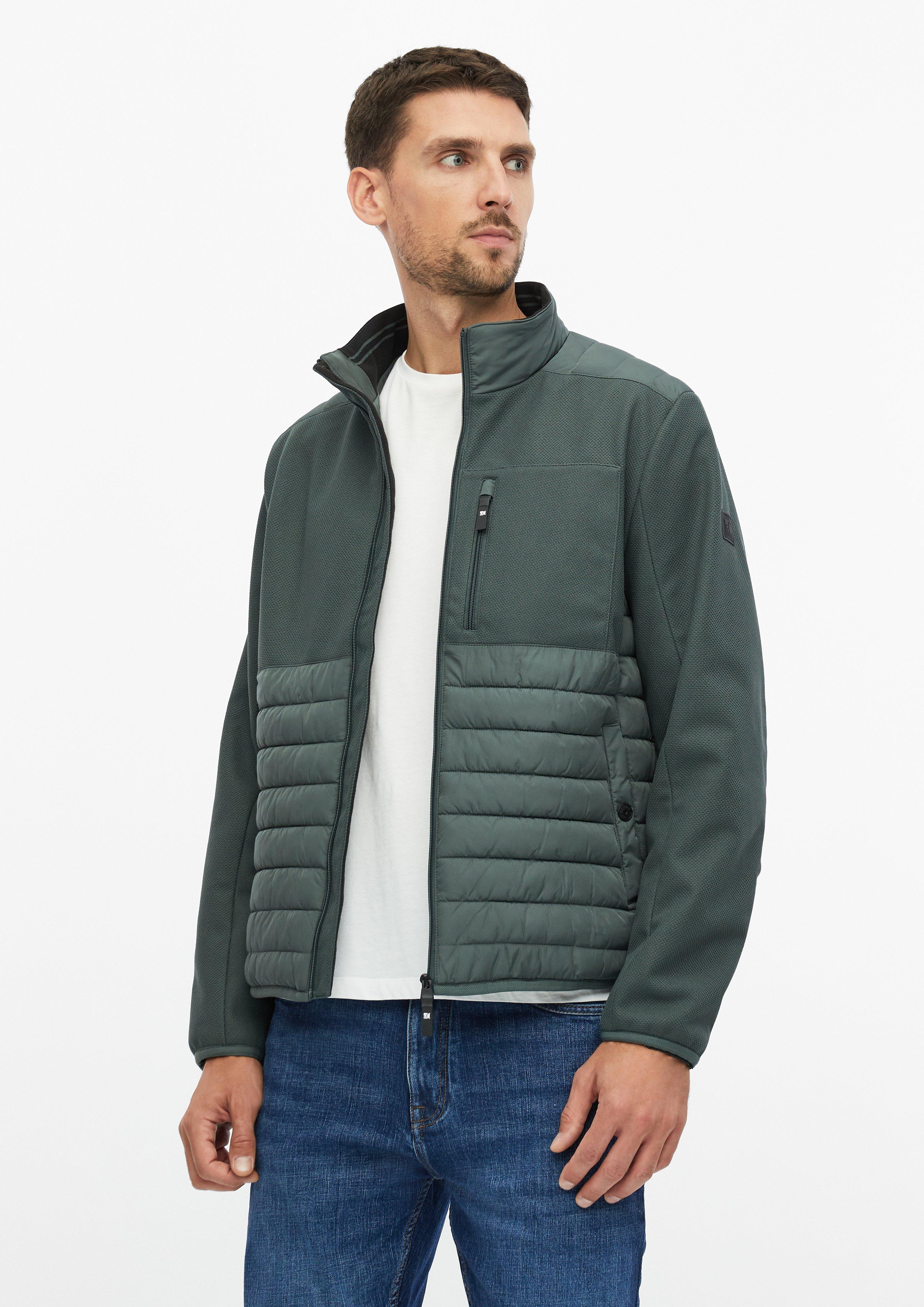 Lightly padded jacket in a fabric blend with sporty details in petrol by s.Oliver