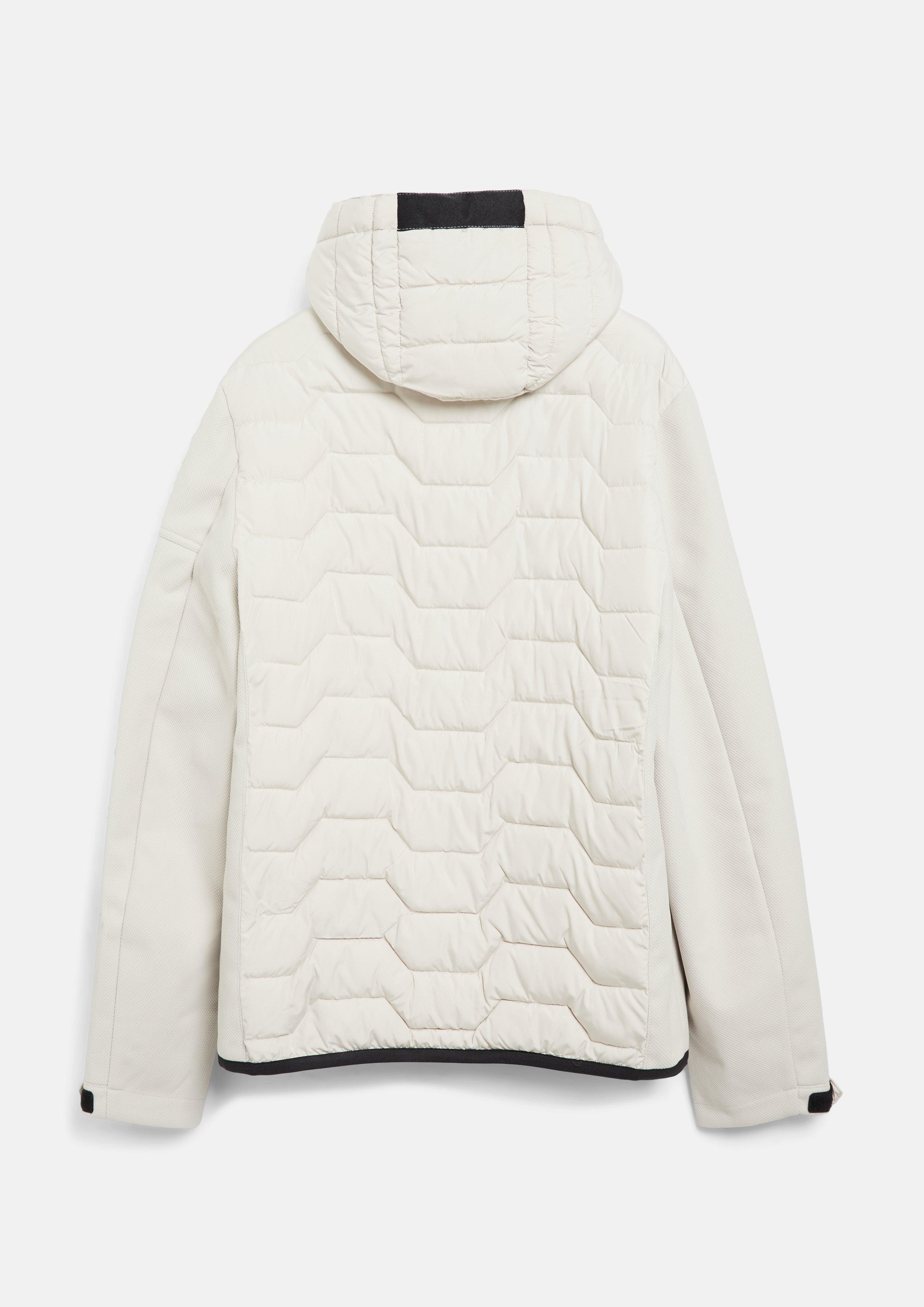 Men Sporty outdoor jacket in a fabric blend with a hood in beige by s.Oliver