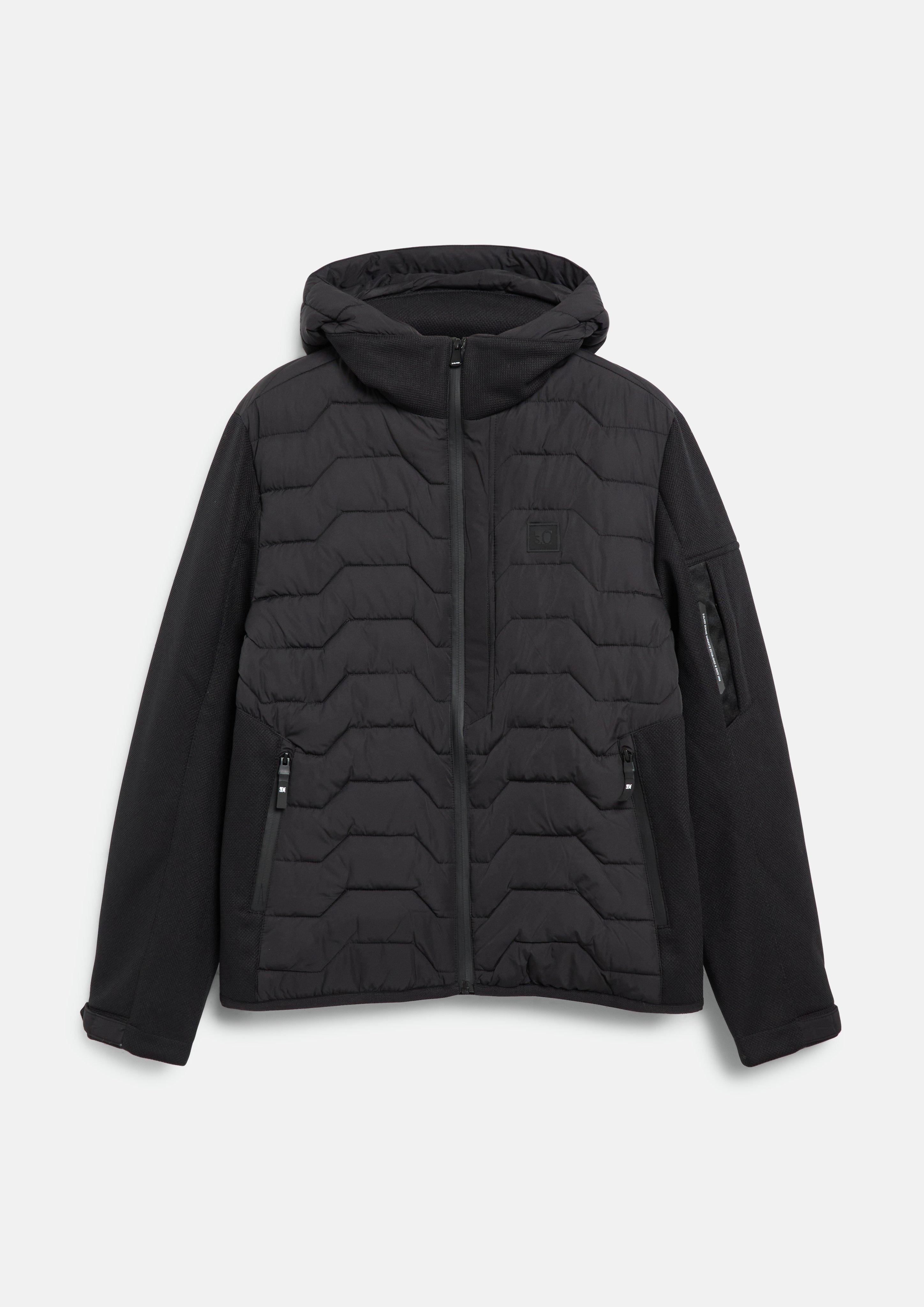 Hommes Veste de sport pour l'extérieur, en mélange de tissus, avec capuche en noir de s.Oliver
