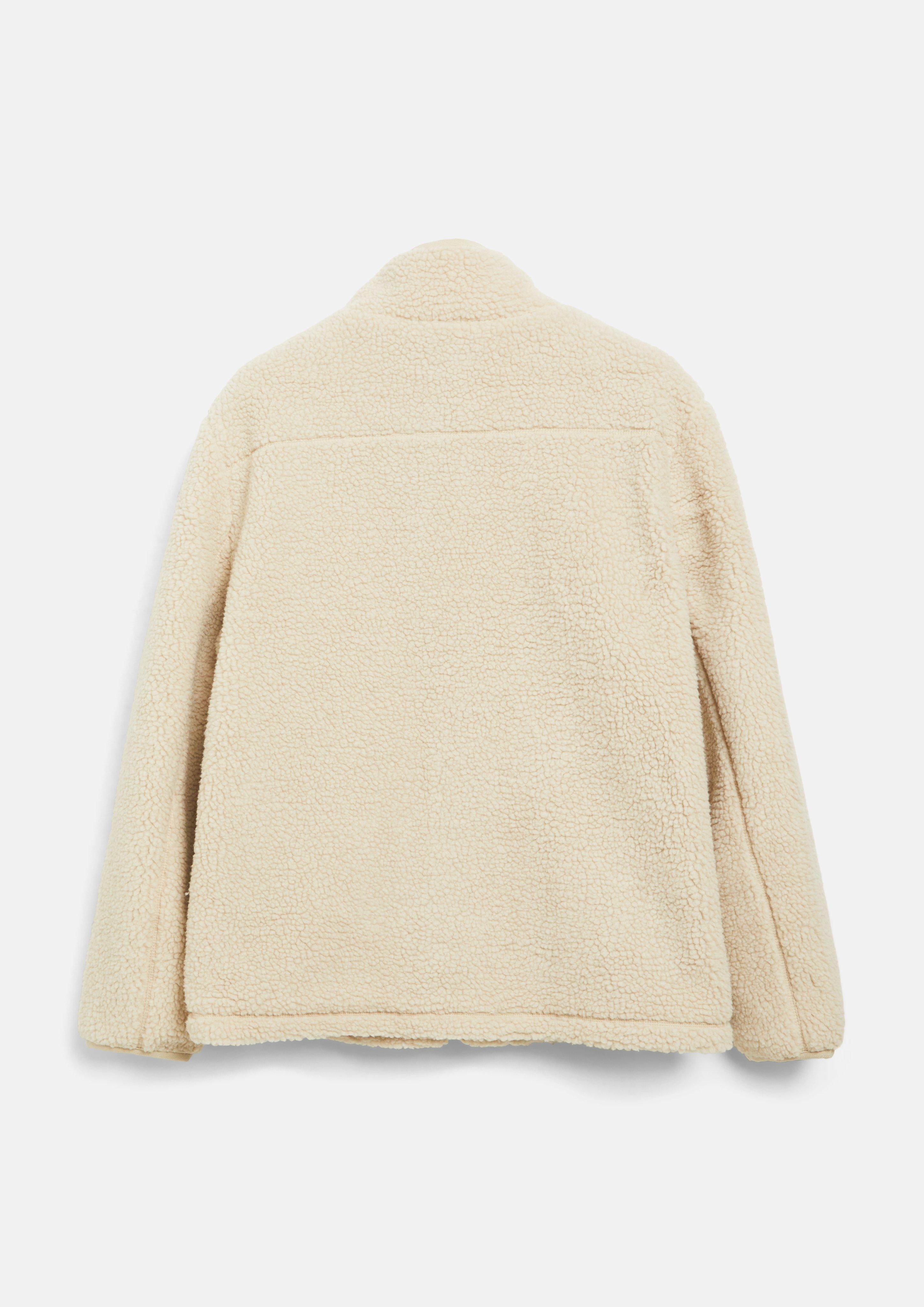 Hommes Veste sportive en peluche à col montant en beige de s.Oliver