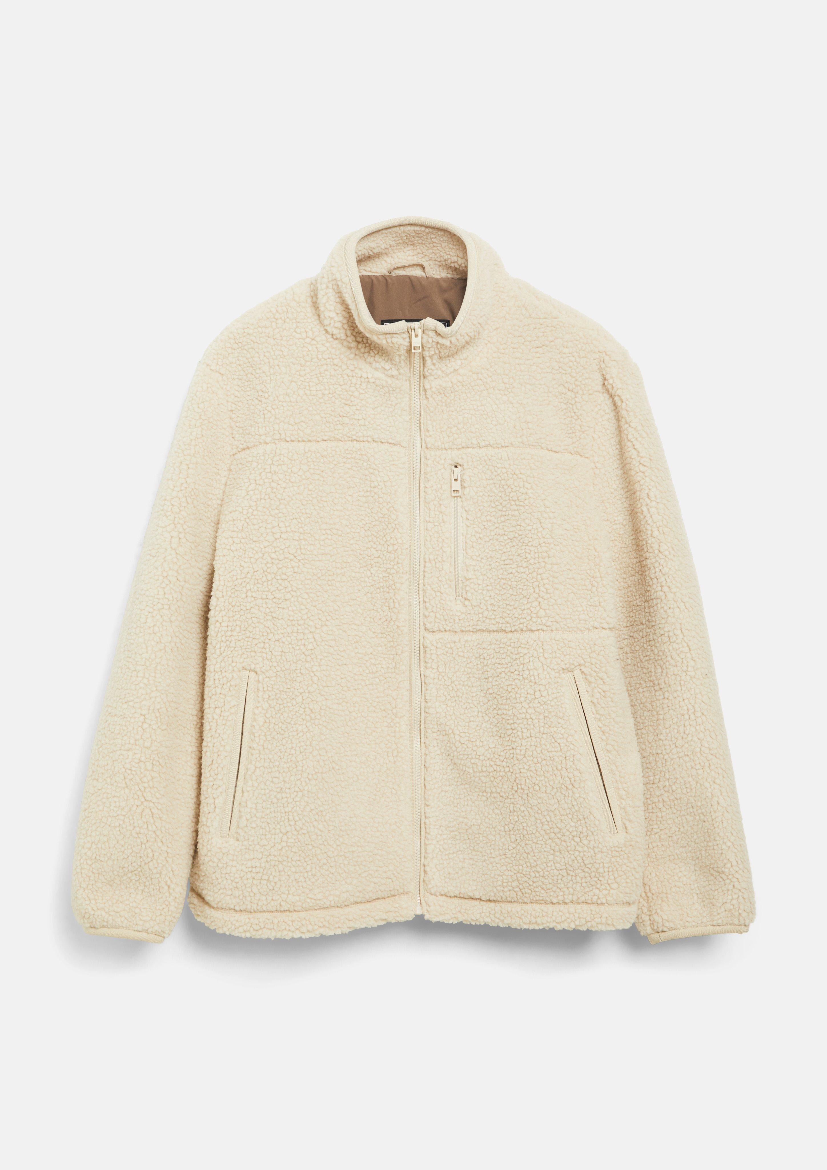 Hommes Veste sportive en peluche à col montant en beige de s.Oliver