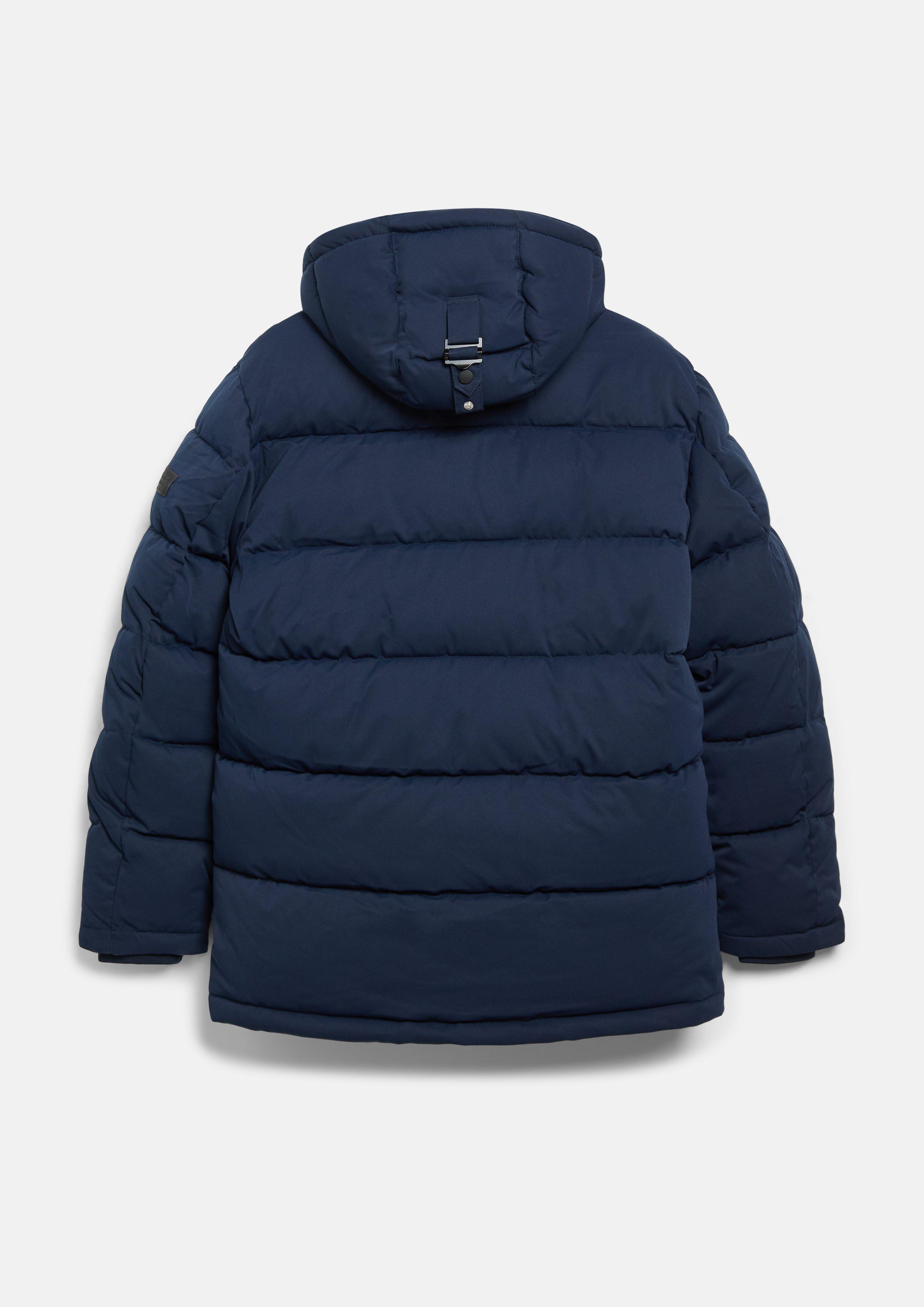 Men Warm puffer jacket with a detachable hood in blue by s.Oliver