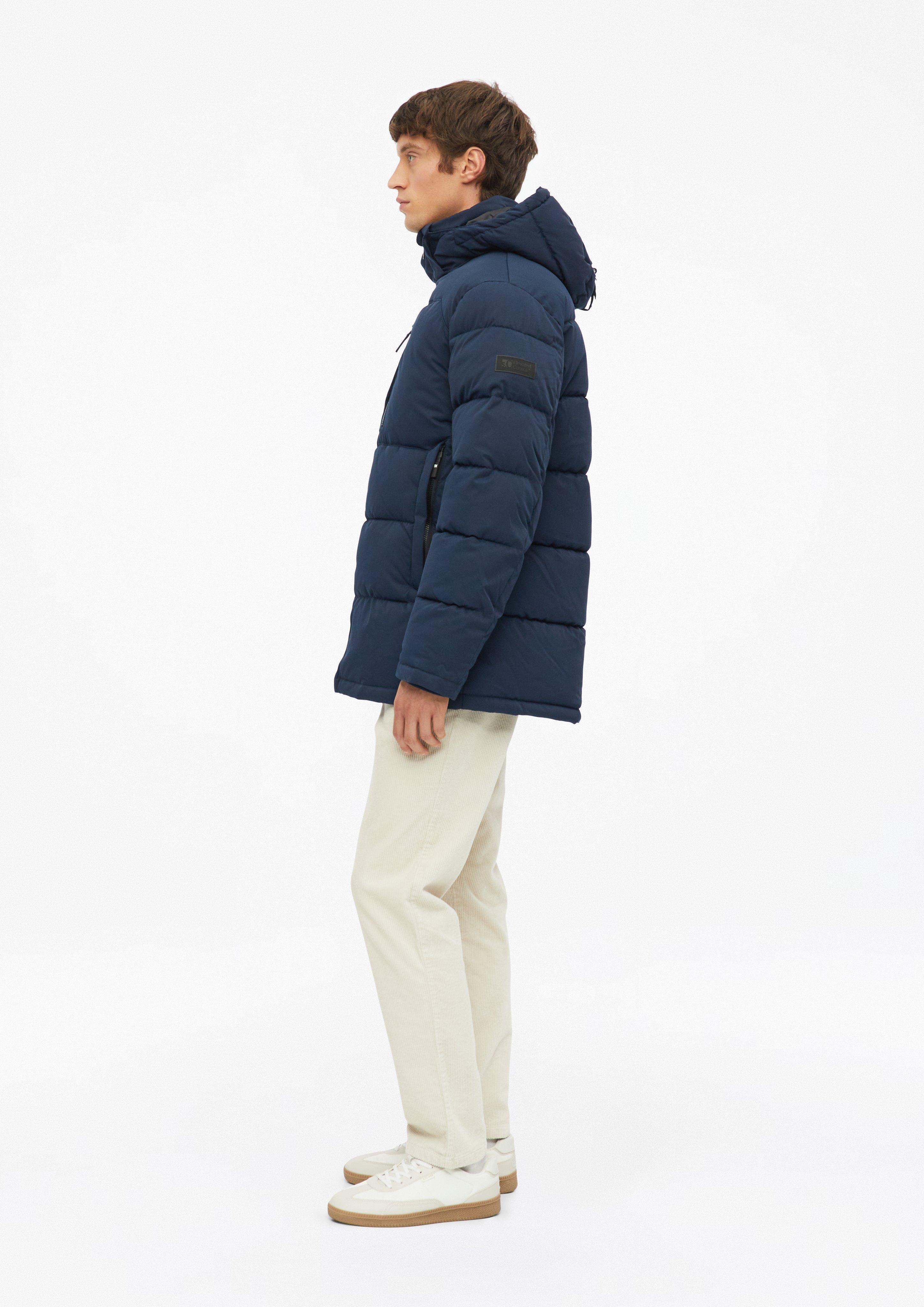 Men Warm puffer jacket with a detachable hood in blue by s.Oliver