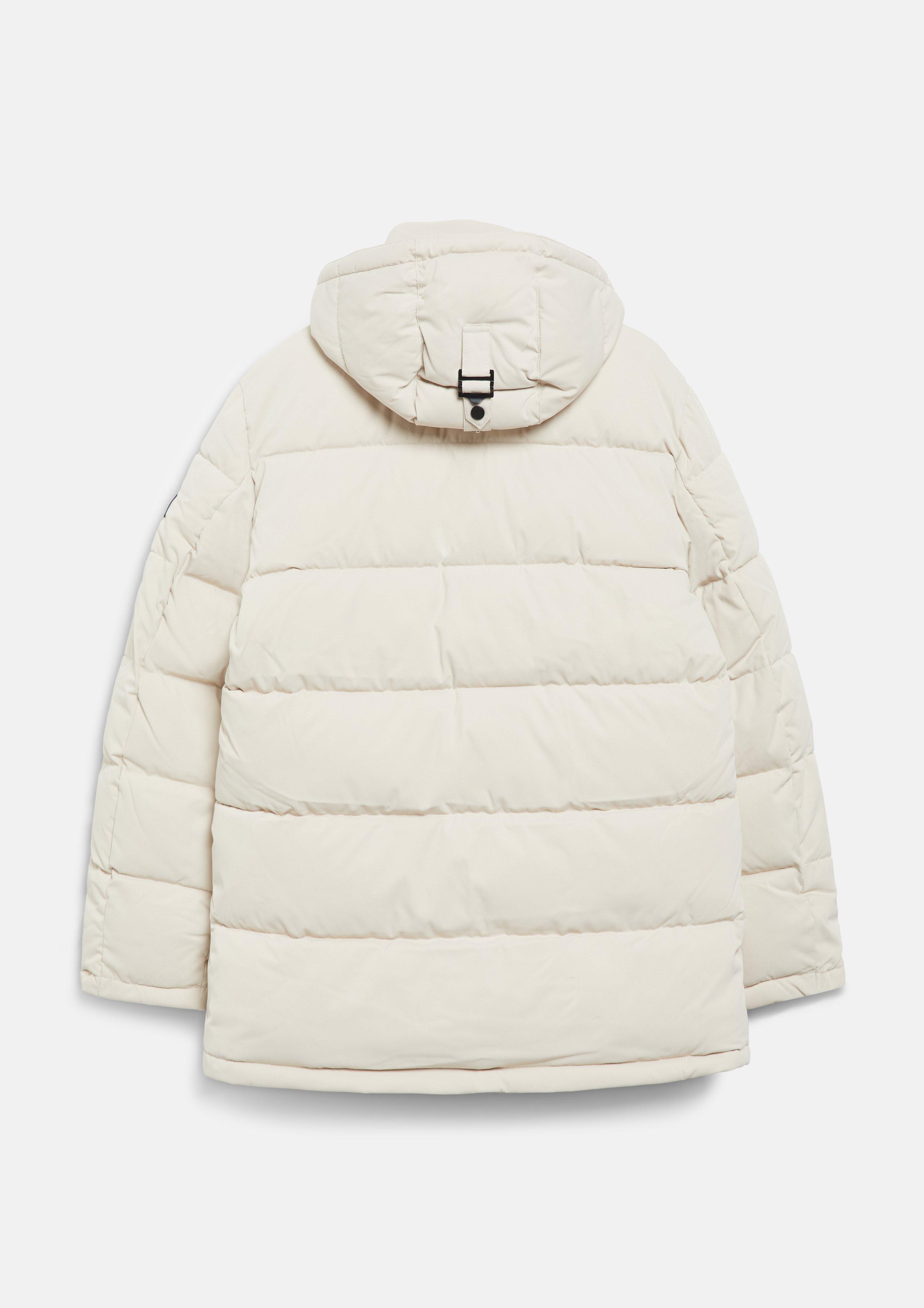 Heren Warm pufferjack met afneembare capuchon in beige van s.Oliver