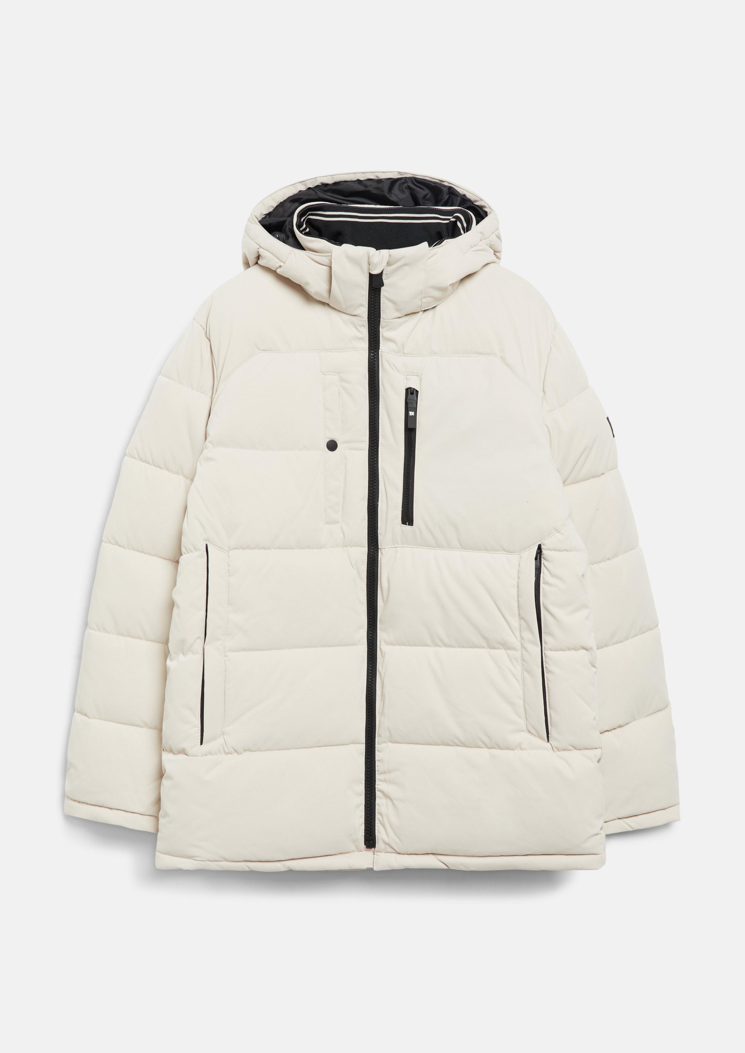 Warm pufferjack met afneembare capuchon in lichtbeige van s.Oliver