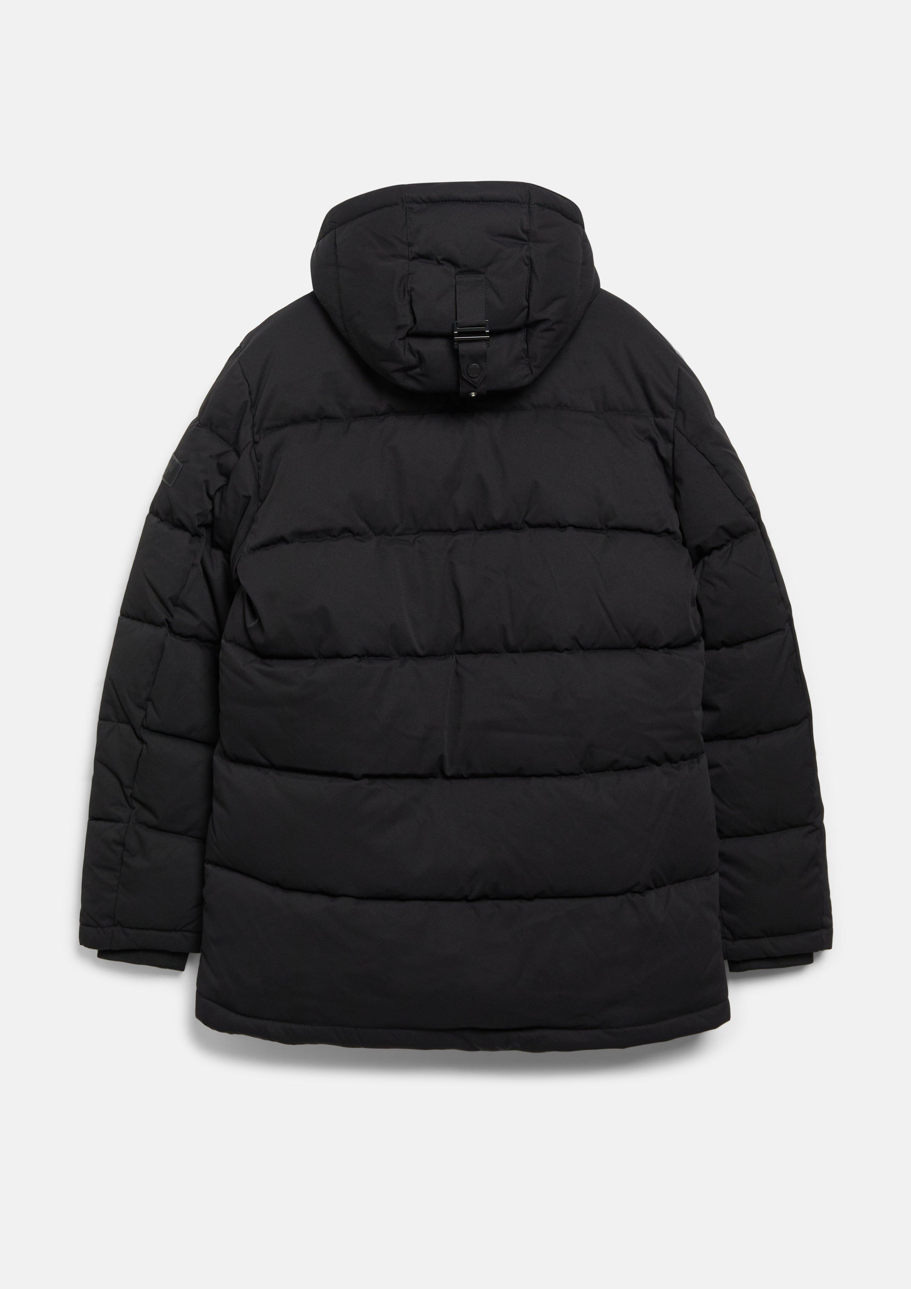 Men Warm puffer jacket with a detachable hood in black by s.Oliver