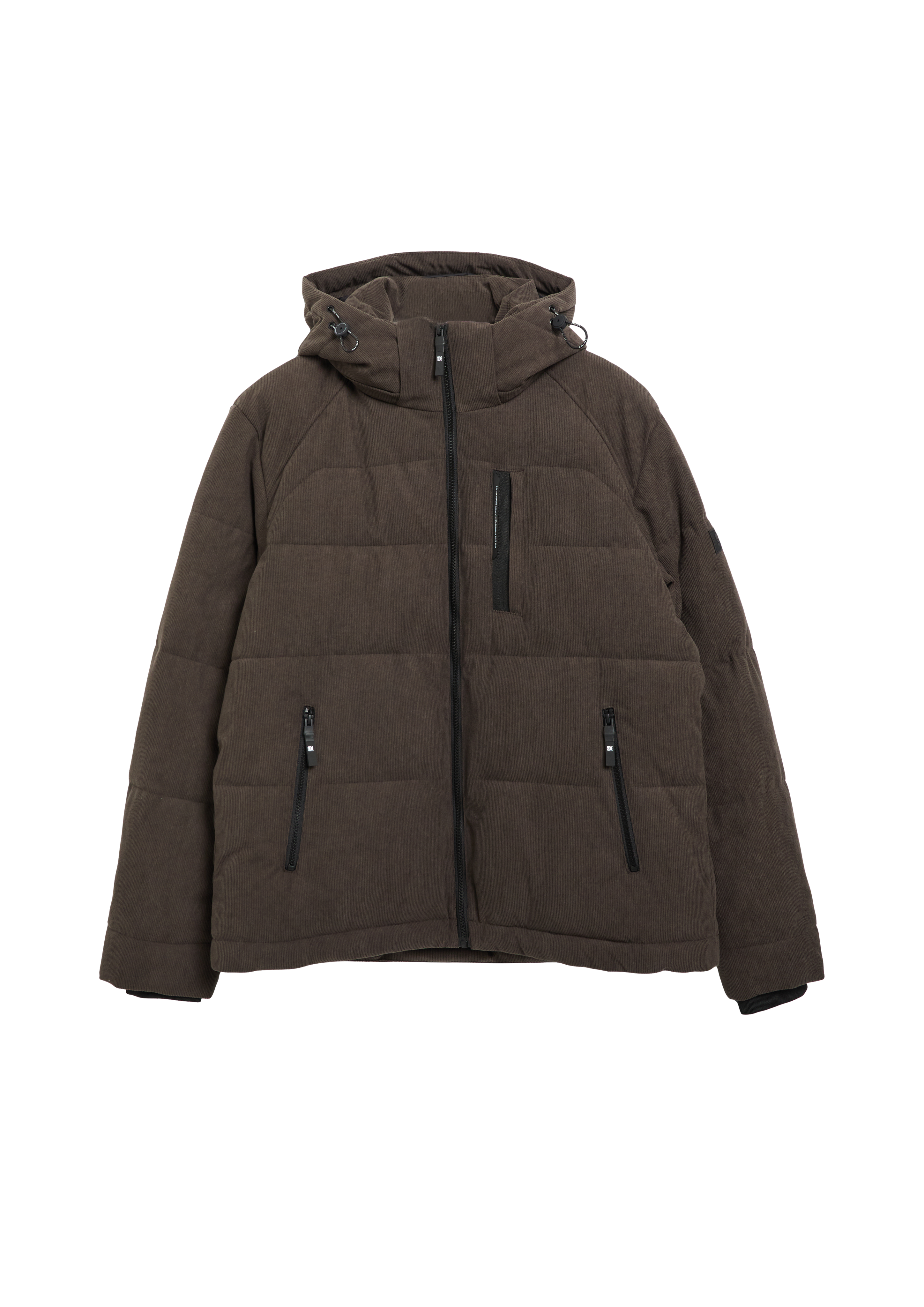 Corduroy pufferjack met sportieve details