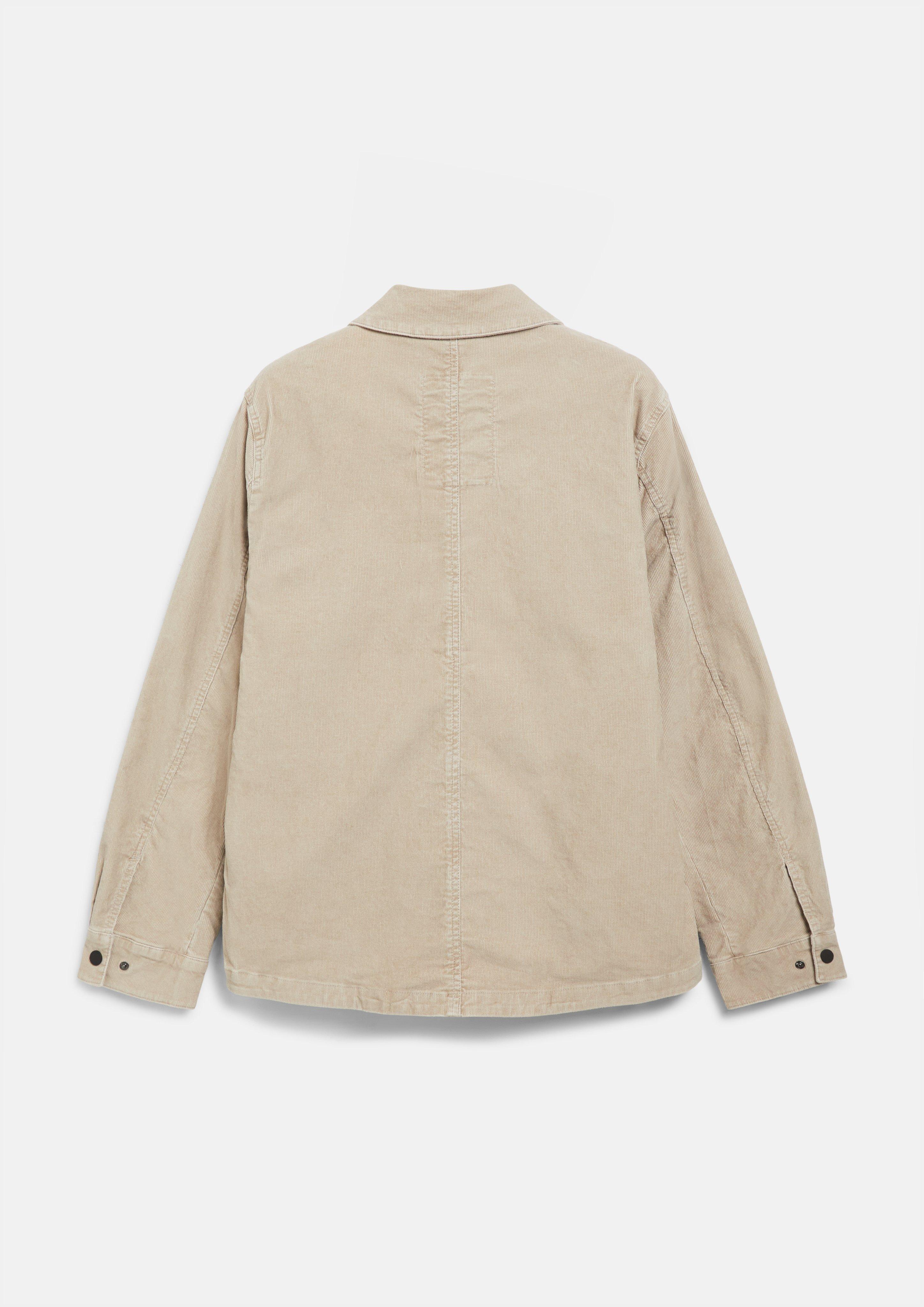 Herren Gewaschenes Cord-Overshirt mit Brusttaschen in beige von s.Oliver