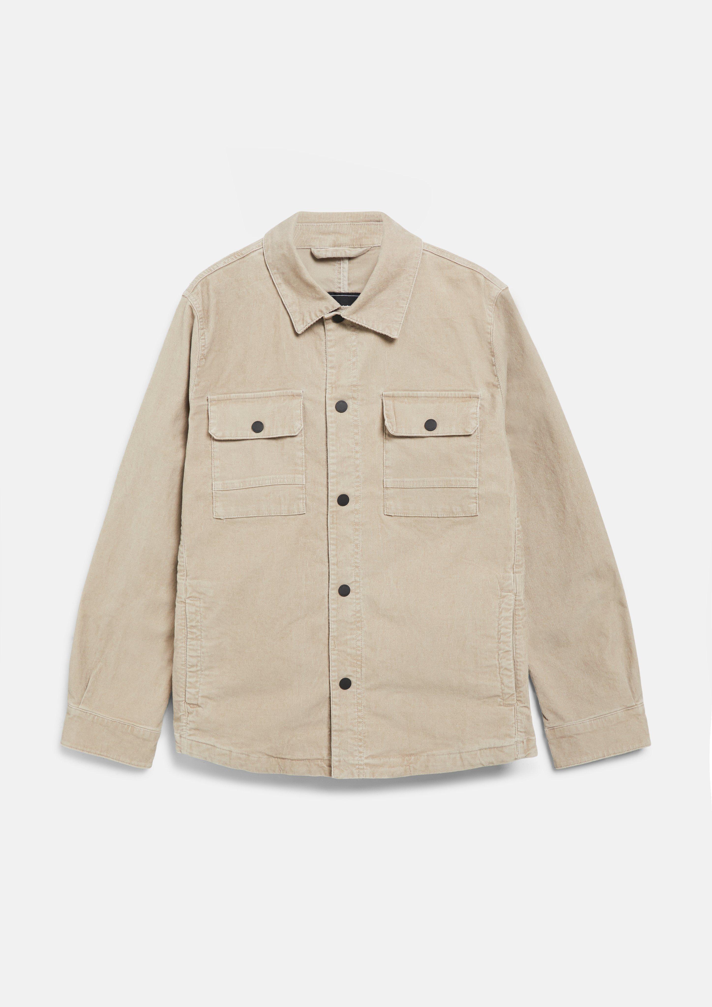 Gewaschenes Cord-Overshirt mit Brusttaschen in Farbe beige von s.Oliver