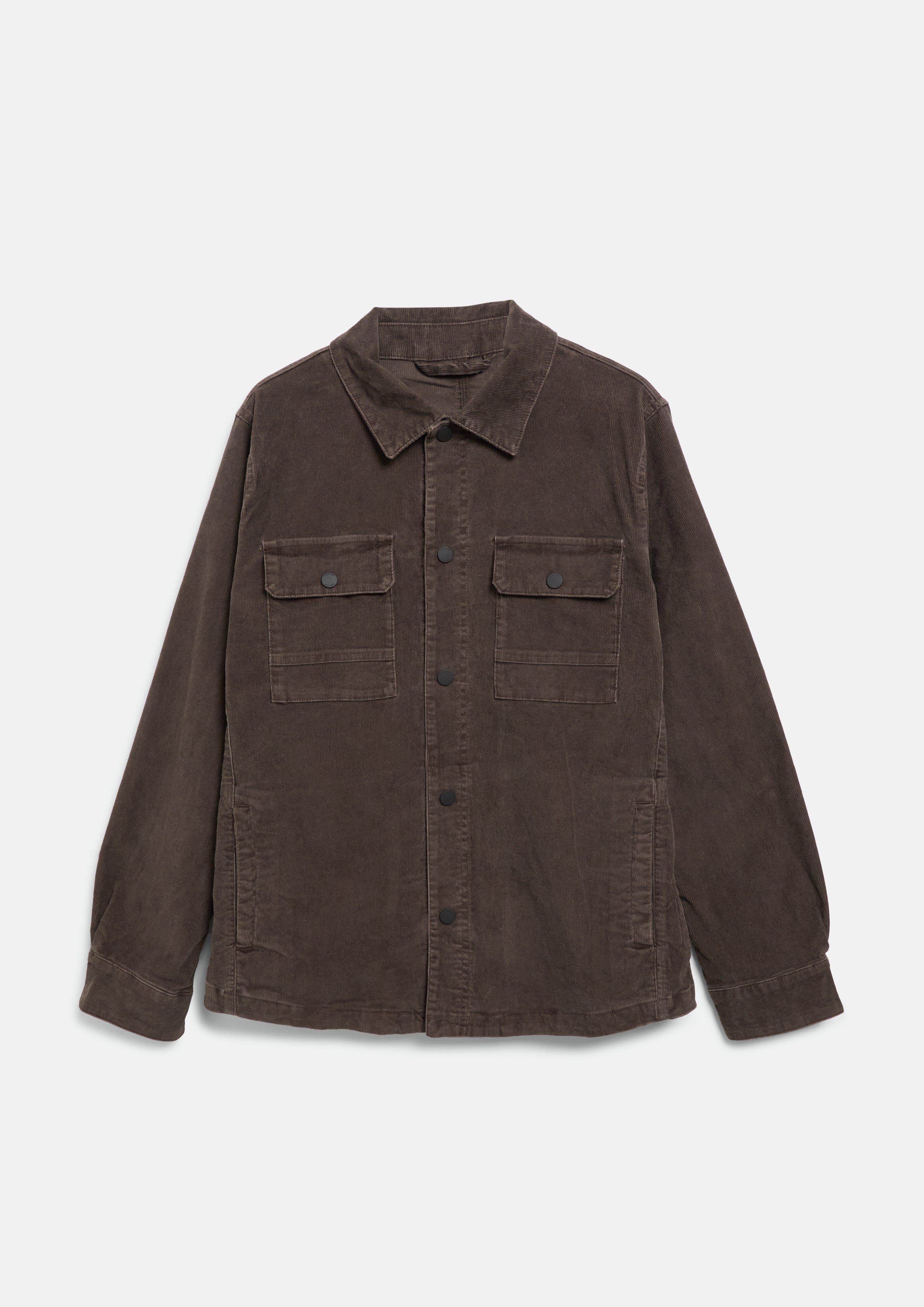 Herren Gewaschenes Cord-Overshirt mit Brusttaschen in braun von s.Oliver