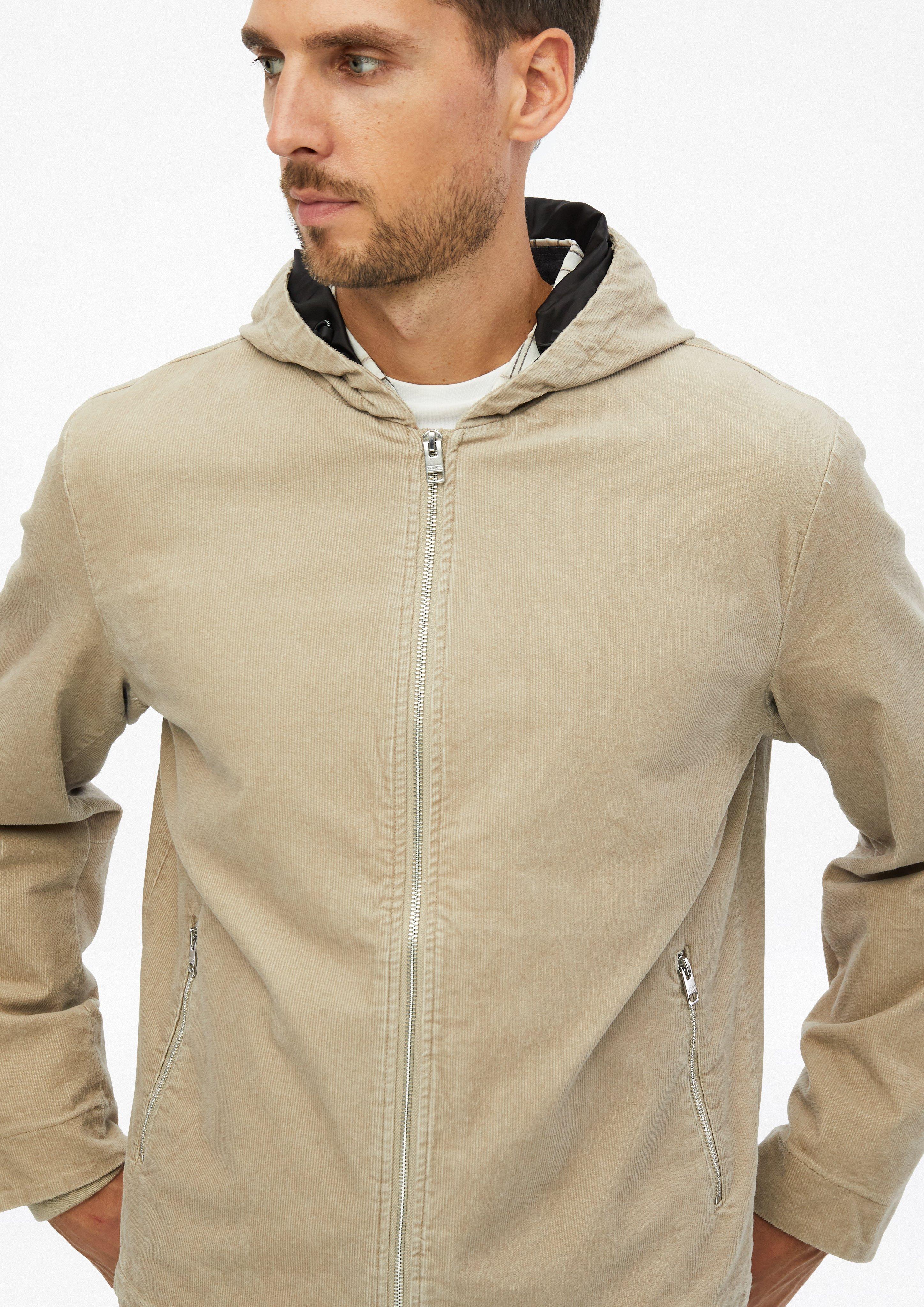 Hommes Veste sportive en velours côtelé en coton stretch en beige de s.Oliver
