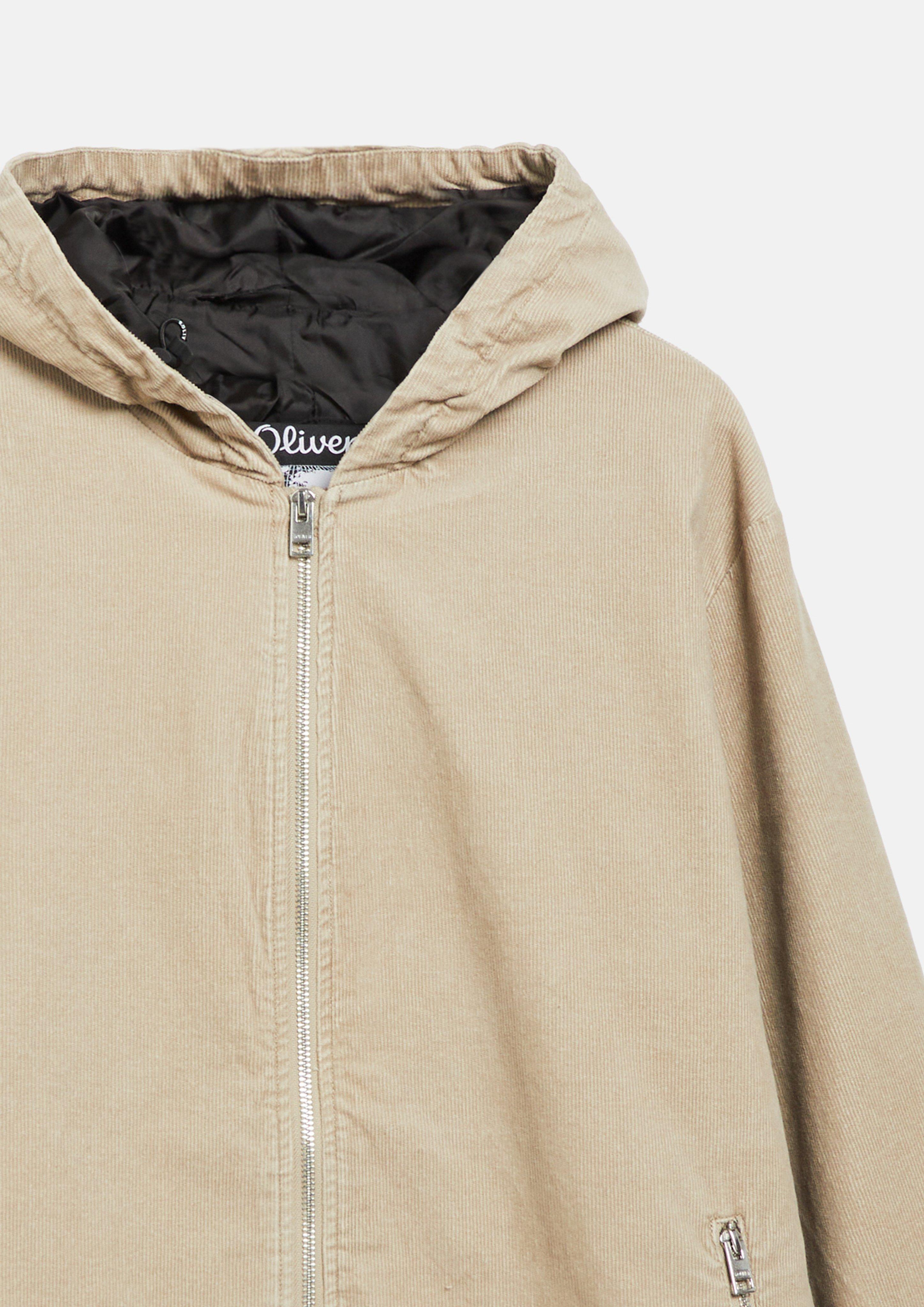 Hommes Veste sportive en velours côtelé en coton stretch en beige de s.Oliver