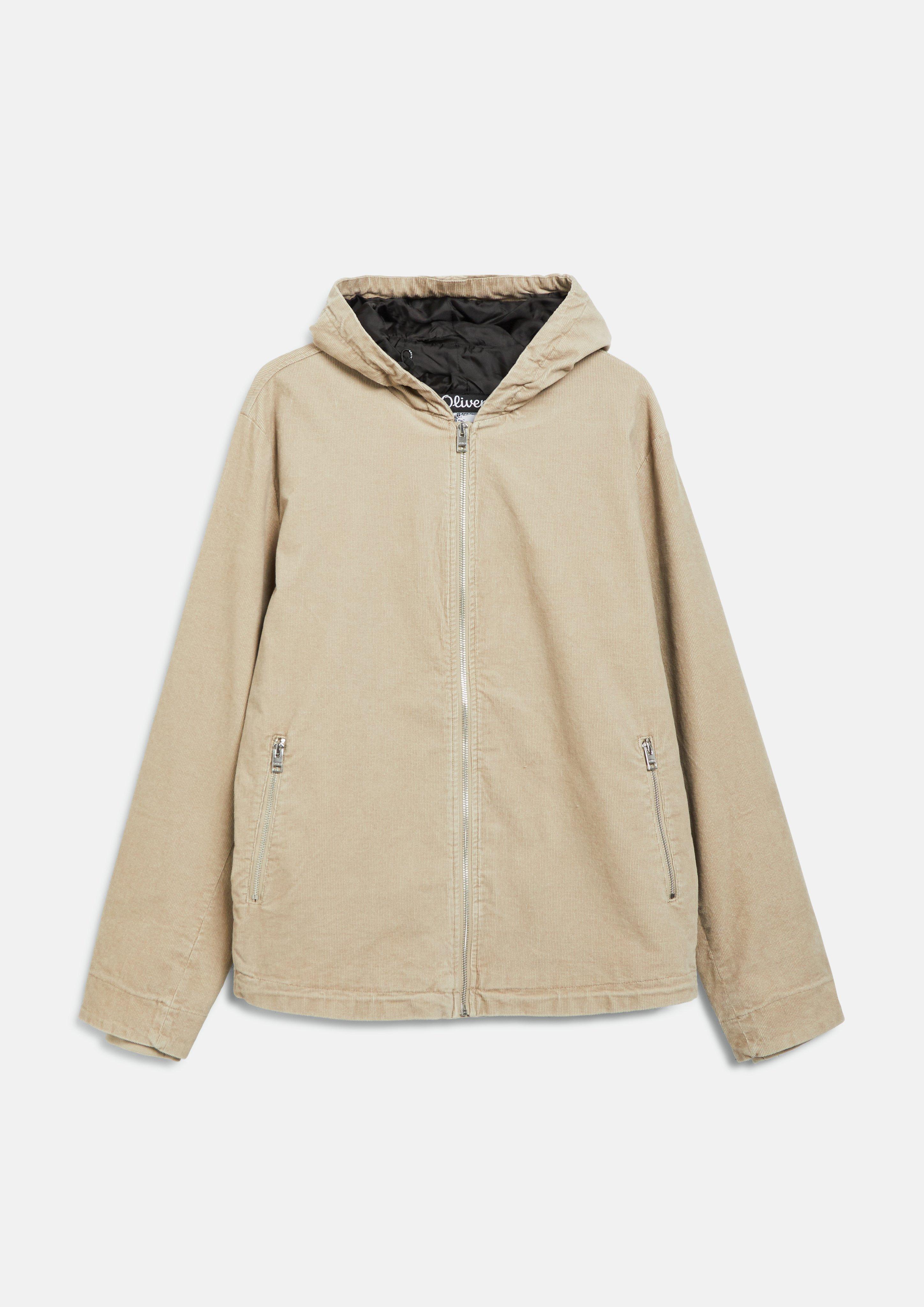 Sportive Cord-Jacke aus Baumwollstretch in Farbe beige von s.Oliver