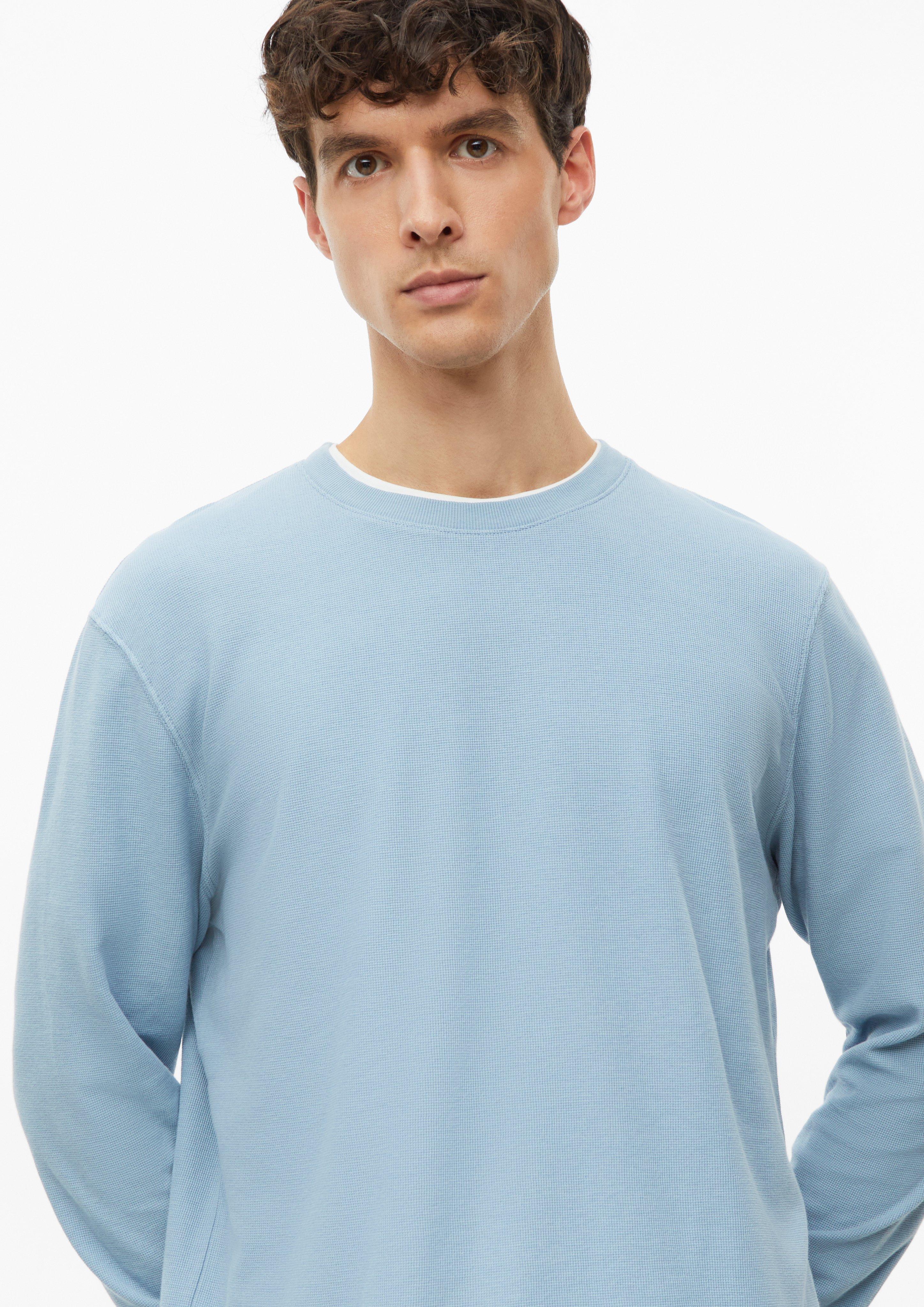 Herren Langarmshirt aus Waffel-Jersey in blau von s.Oliver