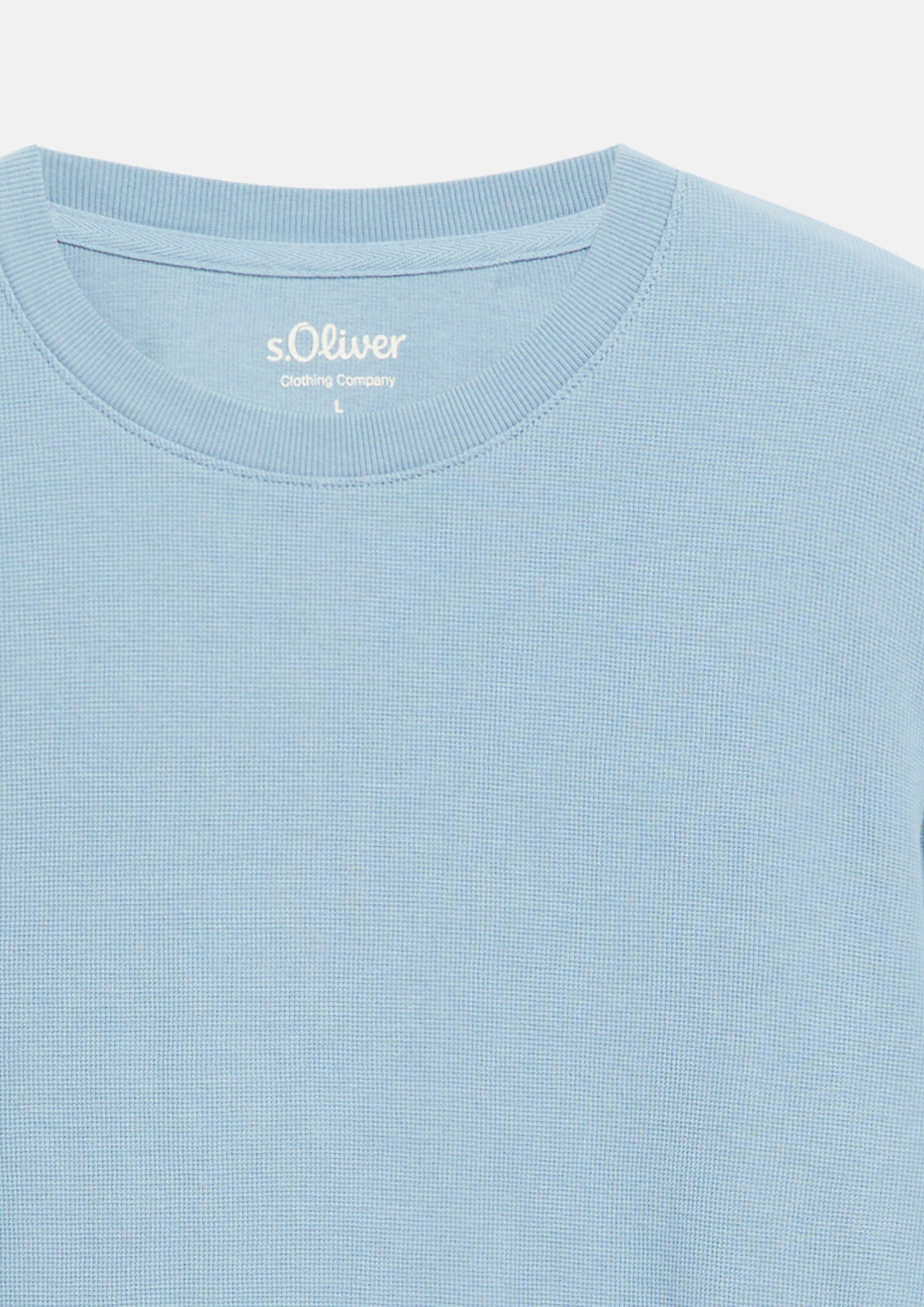 Herren Langarmshirt aus Waffel-Jersey in blau von s.Oliver