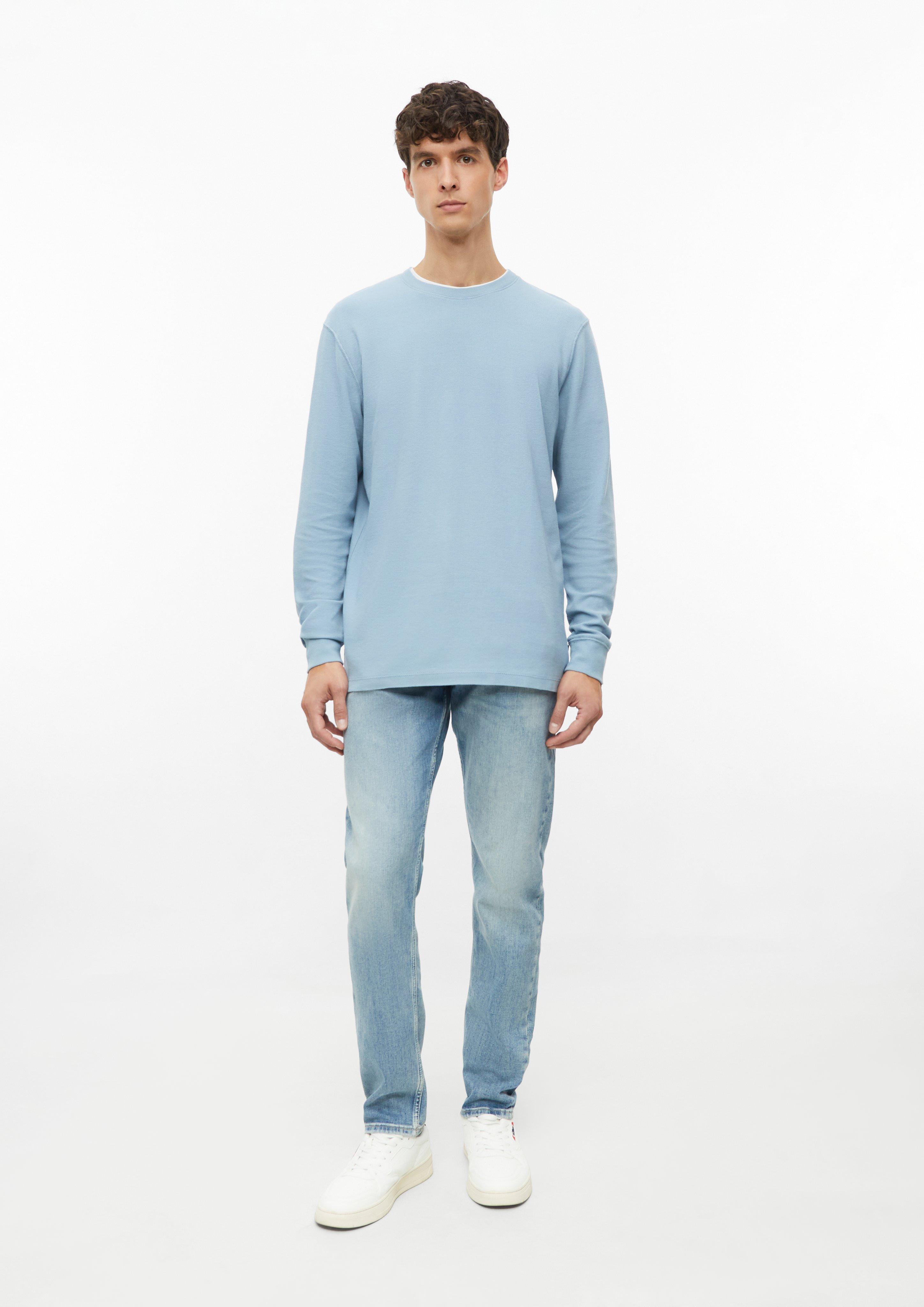 Herren Langarmshirt aus Waffel-Jersey in blau von s.Oliver
